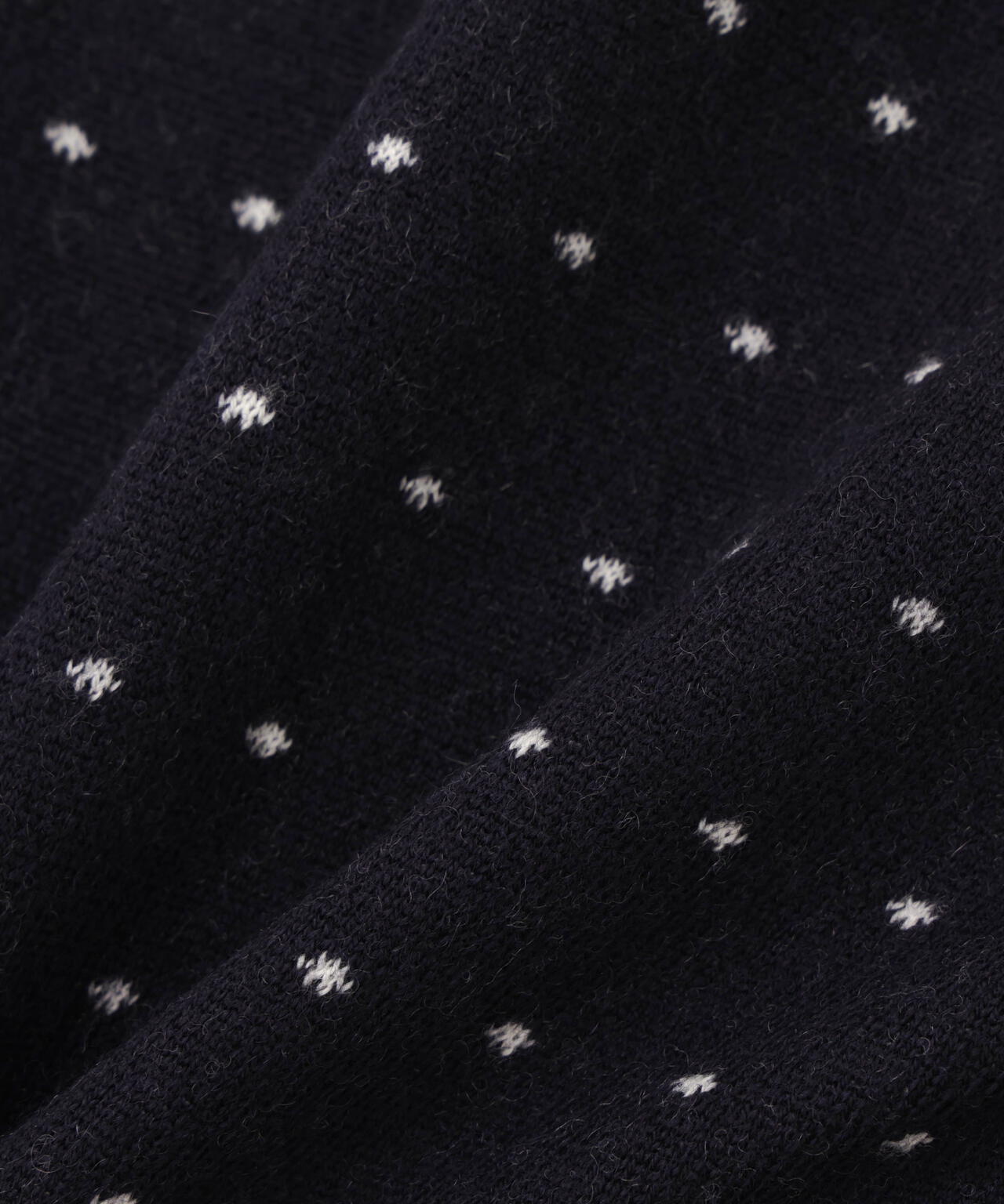 14Gダブルジャガードカシミヤ混フルジップニットベスト <ミニドット柄>