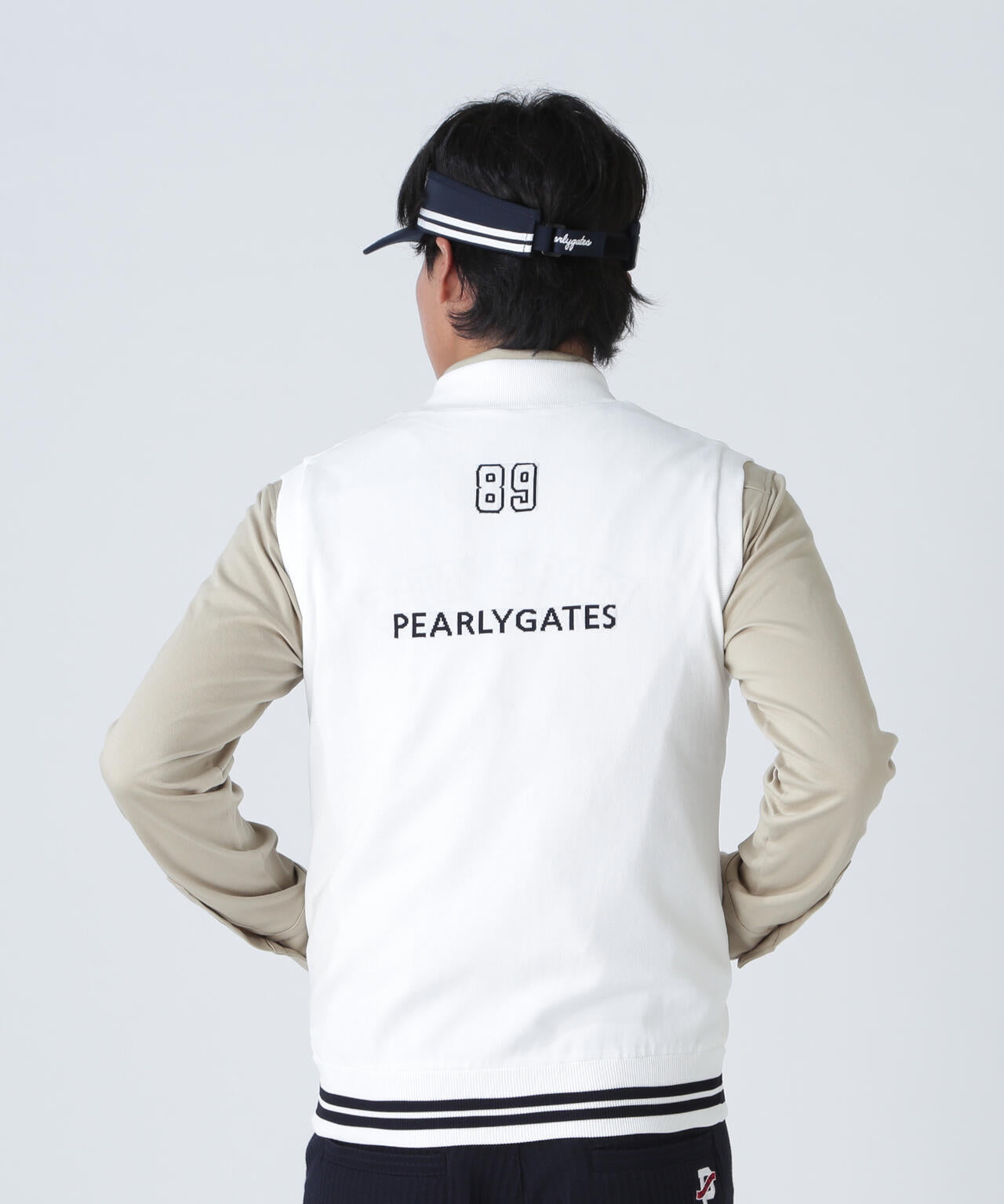 ジャガードリバーシブル フルジップニットベスト