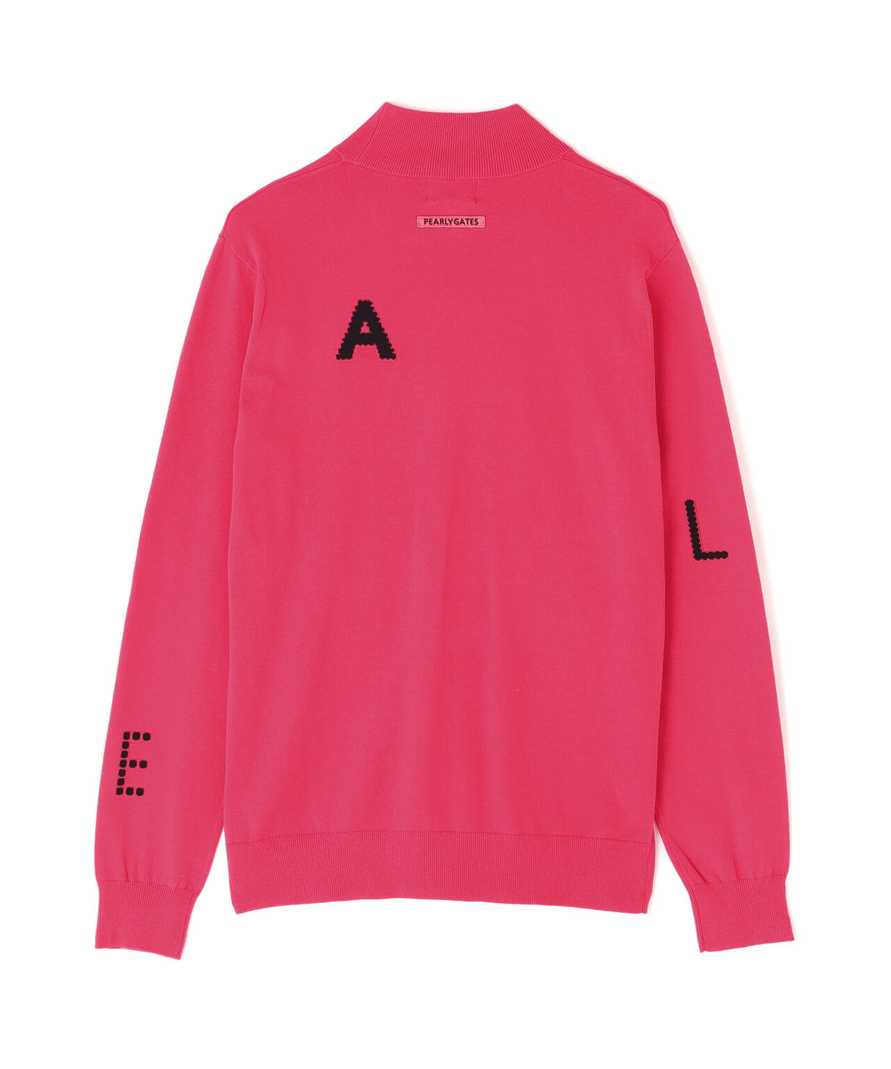 12G部分ジャガードカシミヤタッチコットンハイネックニットプルオーバー