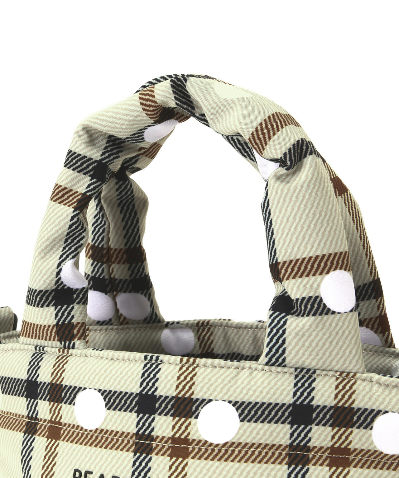 チェック×ドット柄中綿カートバッグ (UNISEX)