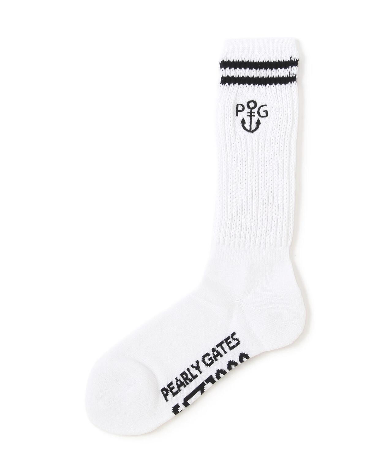 アンカーロゴ刺繍ルーズ調ミドルソックス (MENS)