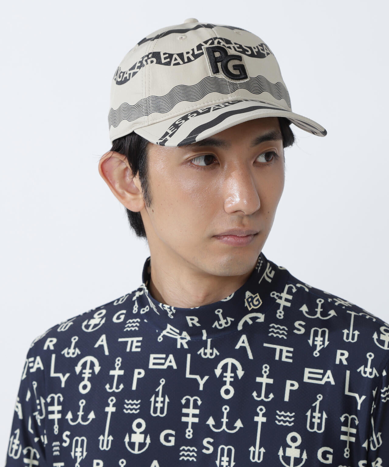 ウェーブロゴボーダー柄キャップ (UNISEX)