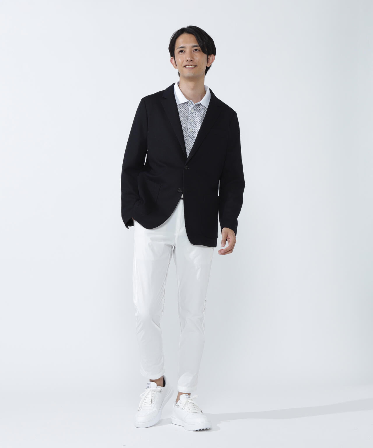 Pe/Wメランジジャージ テーラードジャケット<ESSENTIAL SERIES>