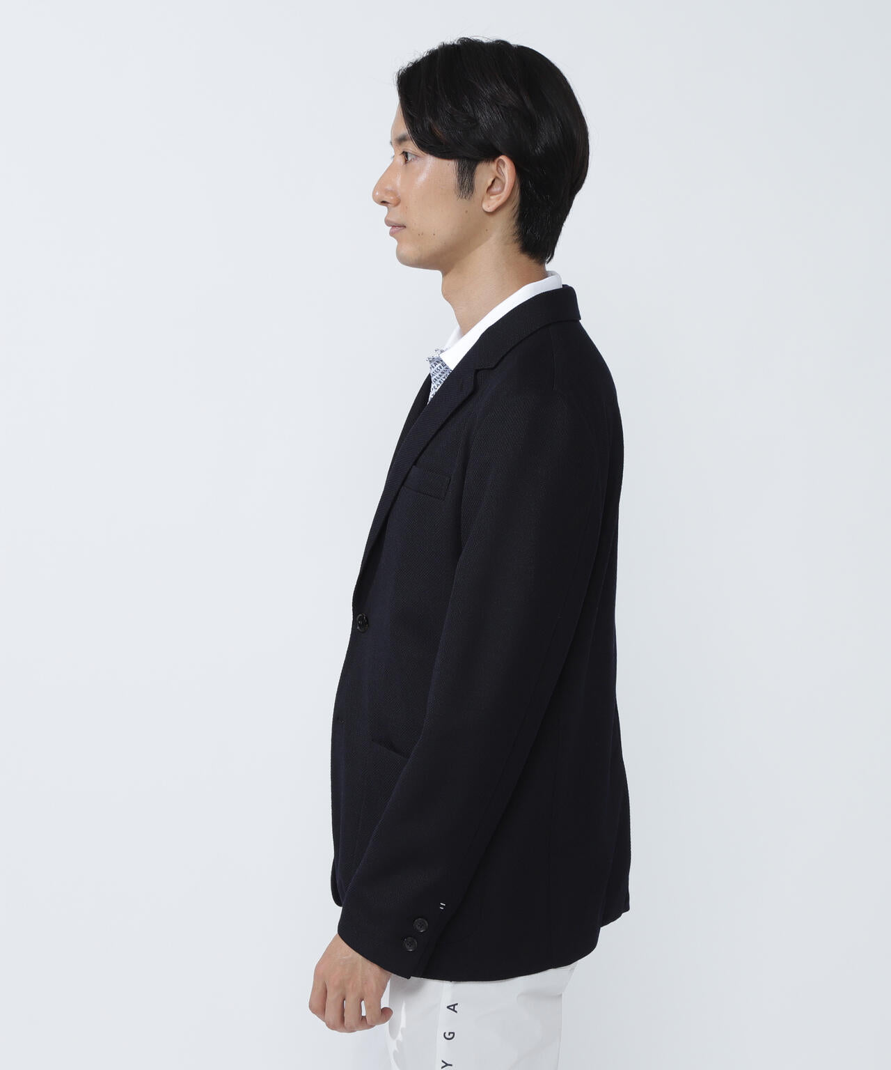 Pe/Wメランジジャージ テーラードジャケット<ESSENTIAL SERIES>
