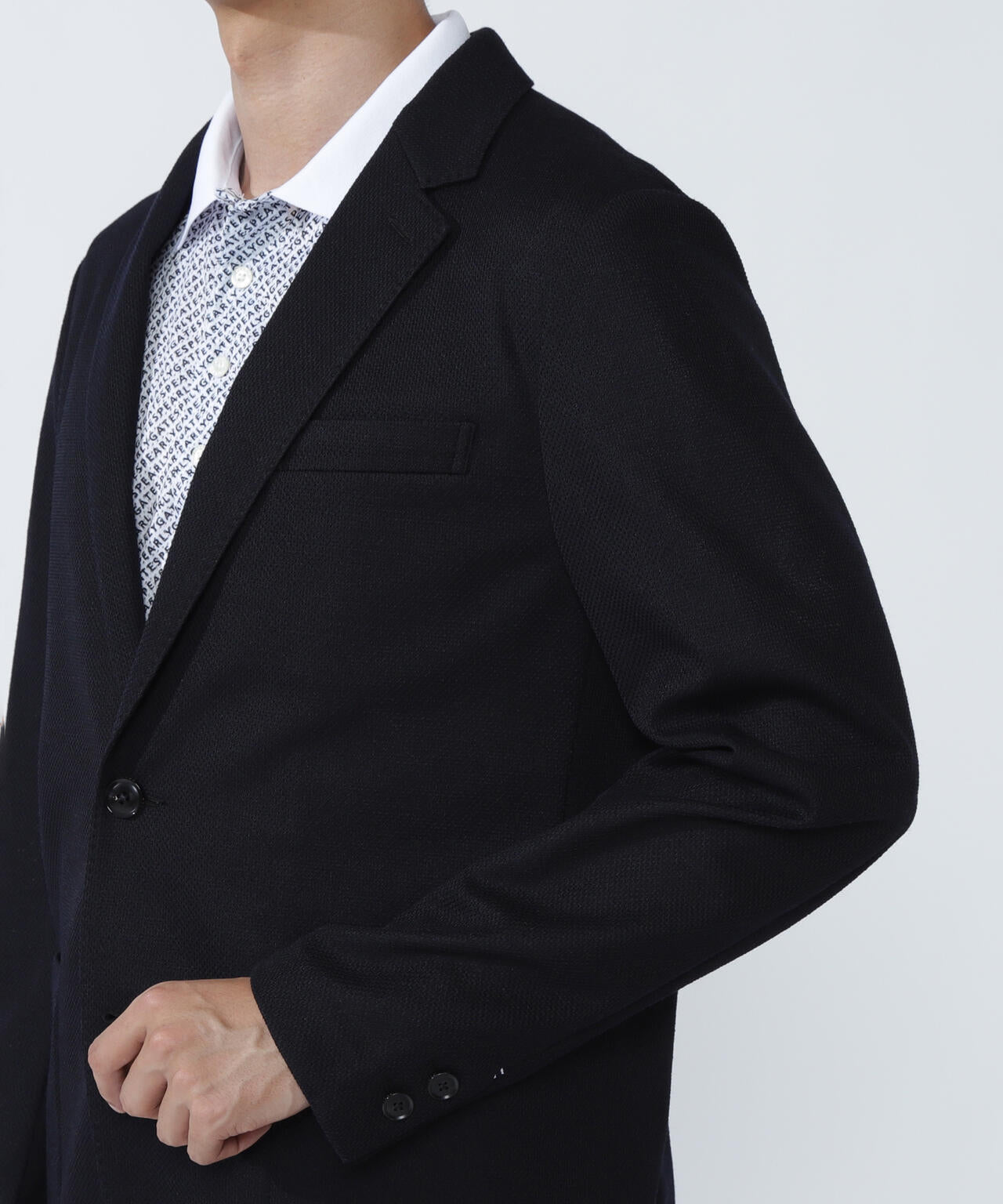 Pe/Wメランジジャージ テーラードジャケット<ESSENTIAL SERIES>
