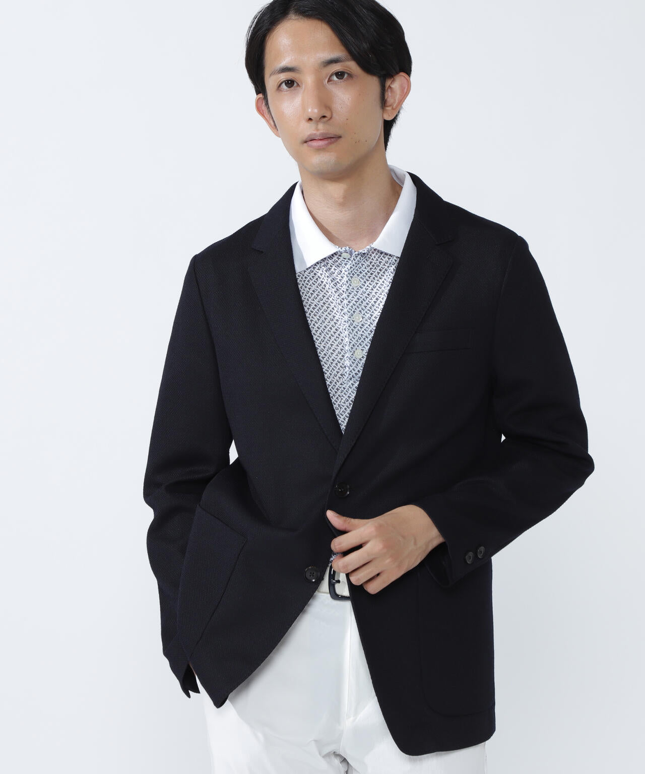 Pe/Wメランジジャージ テーラードジャケット<ESSENTIAL SERIES>