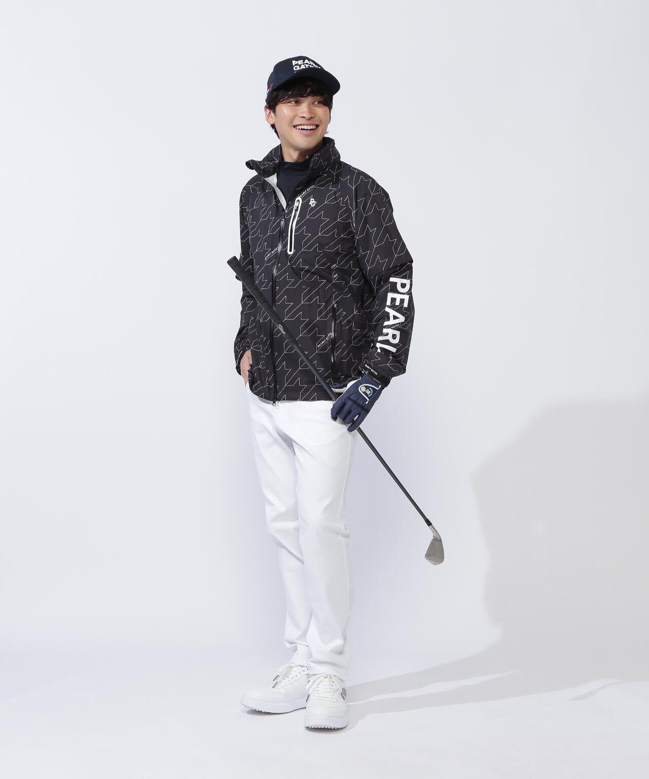 CRAFTEVOフルジップアップレインジャケット <ロゴ/千鳥柄> (MENS)