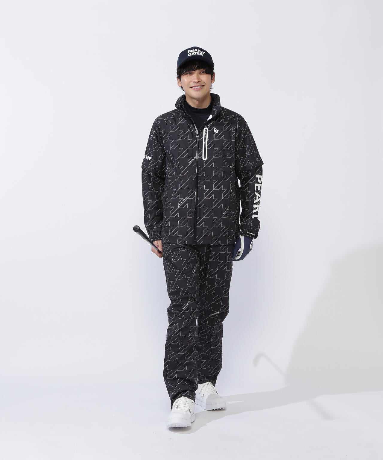 CRAFTEVOフルジップアップレインジャケット <ロゴ/千鳥柄> (MENS)