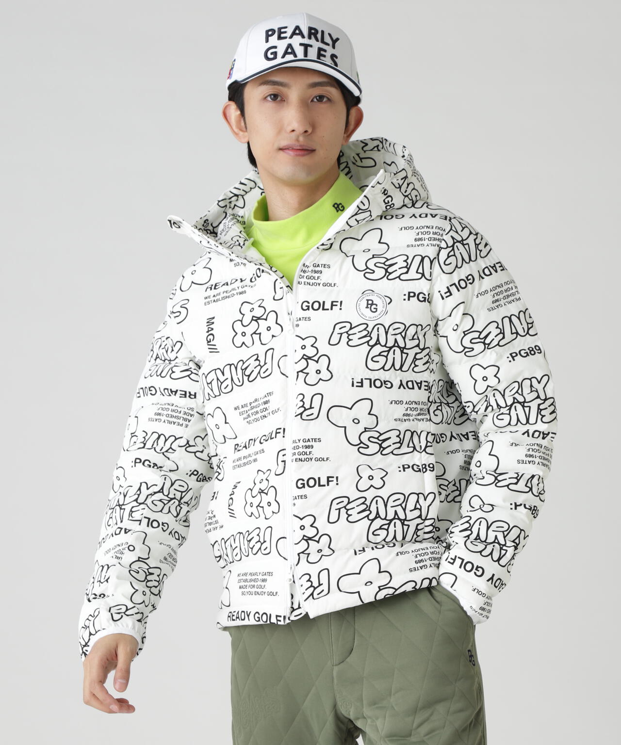 NyストレッチBIGリップストップ中綿フーディブルゾン ＜ストリート花柄