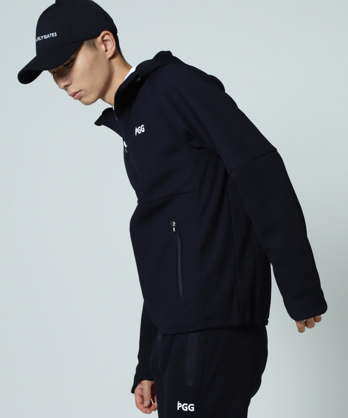 【PGG】【直営店舗&公式オンライン限定】Wラッセルメッシュ×OCTA フルジップフーディジャケット (MENS)