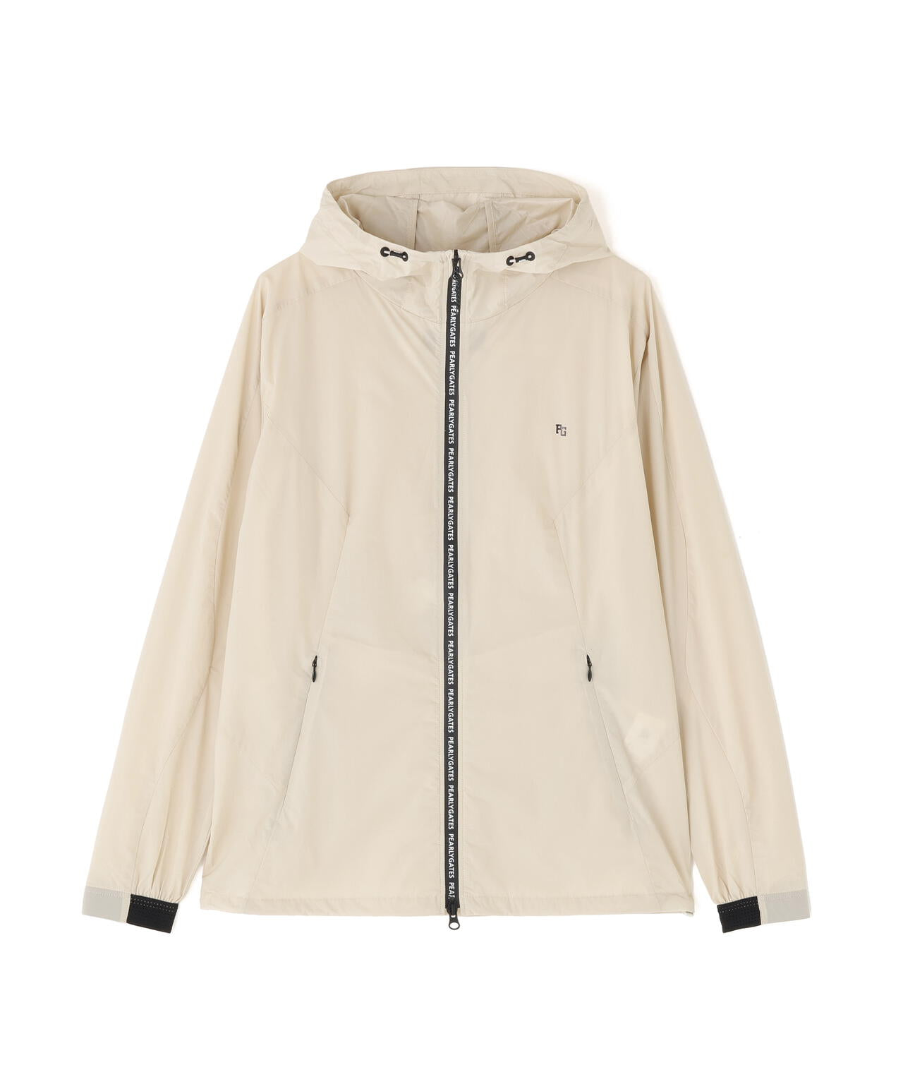 ナイロンストレッチタフタラミネートフーディブルゾン