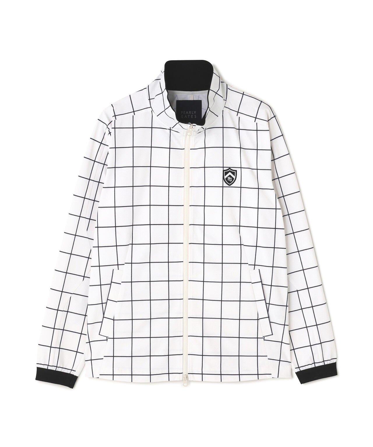 Peカチオンメランジ天竺ジップアップブルゾン <ウィンドペン>