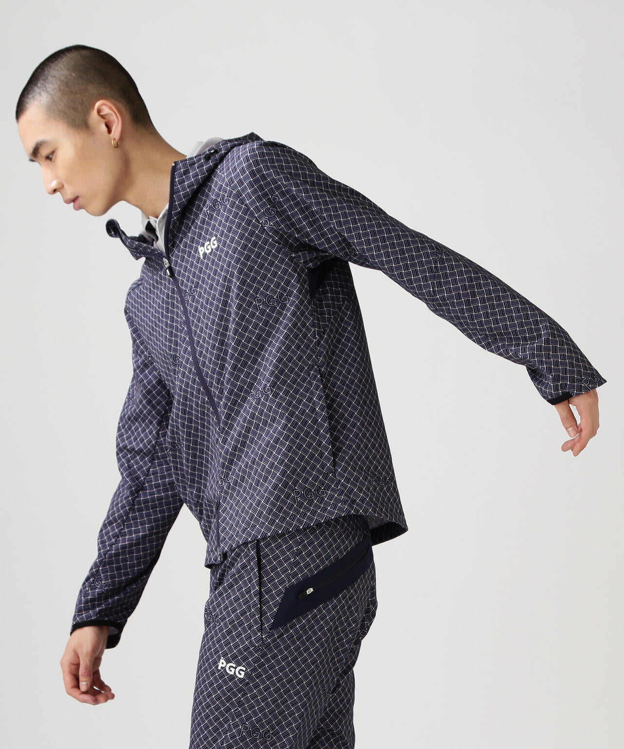 【PGG】【直営店舗&公式オンライン限定】イントレチャートTEXBRIDトリコットフルジップフーディブルゾン (MENS)