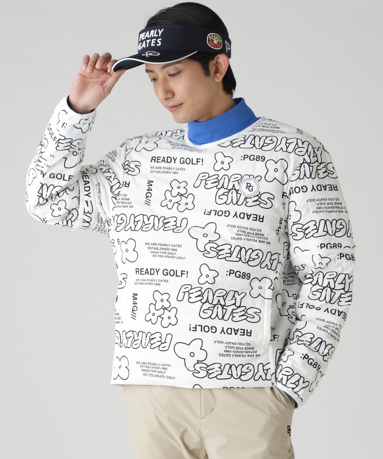 NyストレッチBIGリップストップ中綿2WAYスニードジャック <ロゴ×花柄>