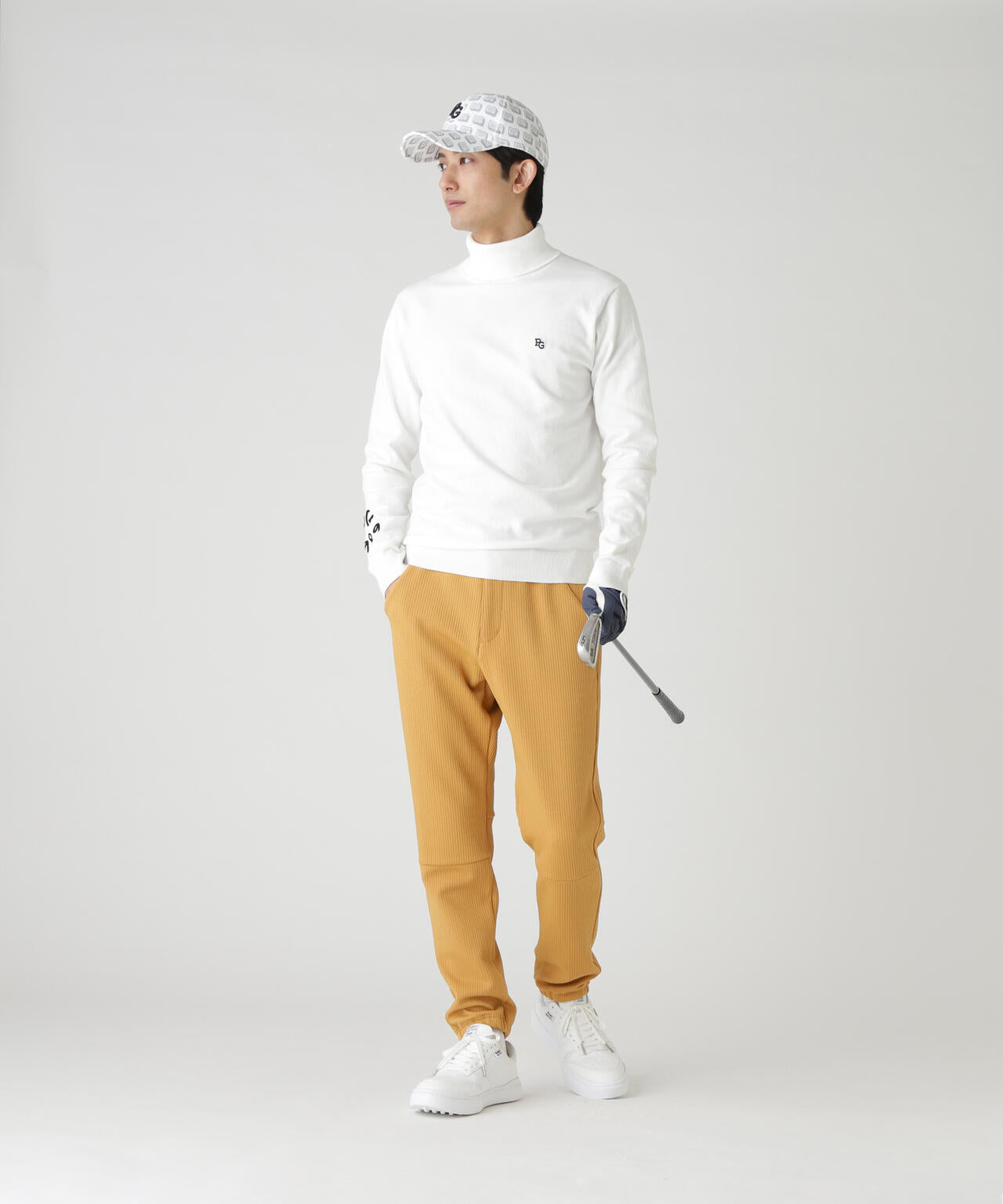 PeストレッチヘリンボーンJQ裏起毛ジョガーパンツ