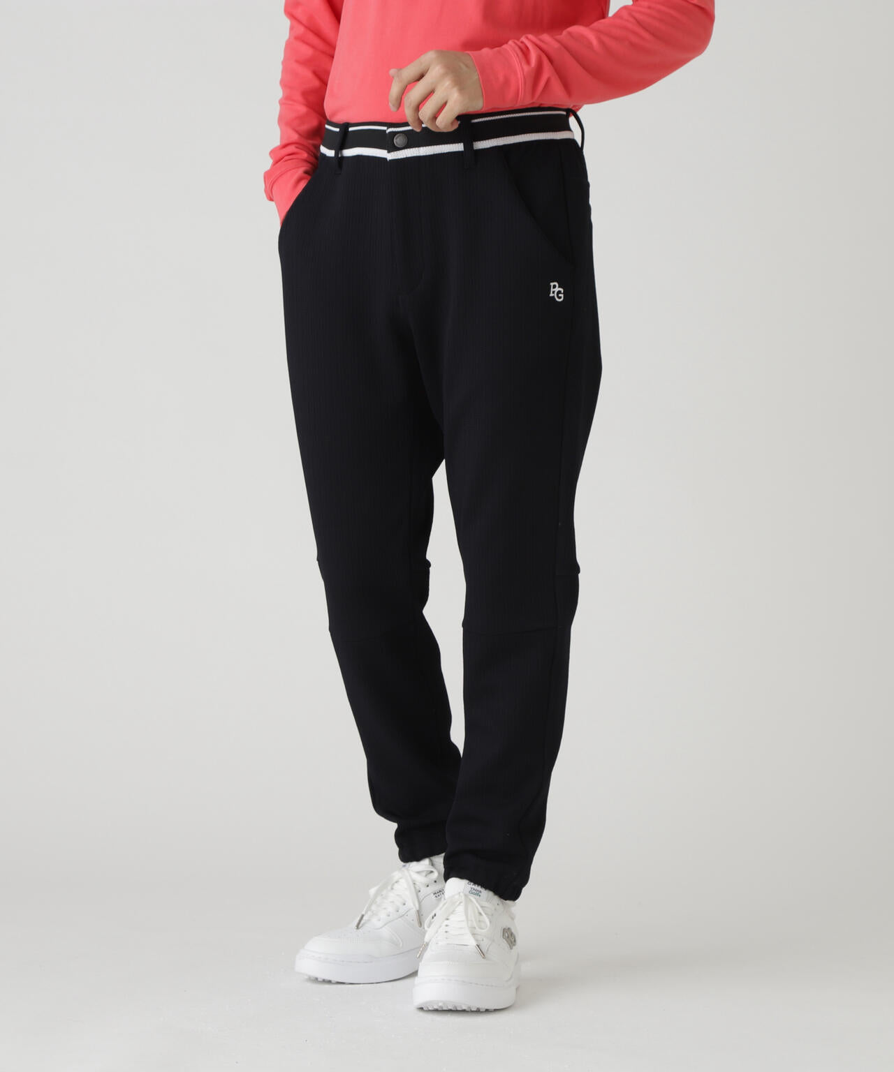 PeストレッチヘリンボーンJQ裏起毛ジョガーパンツ