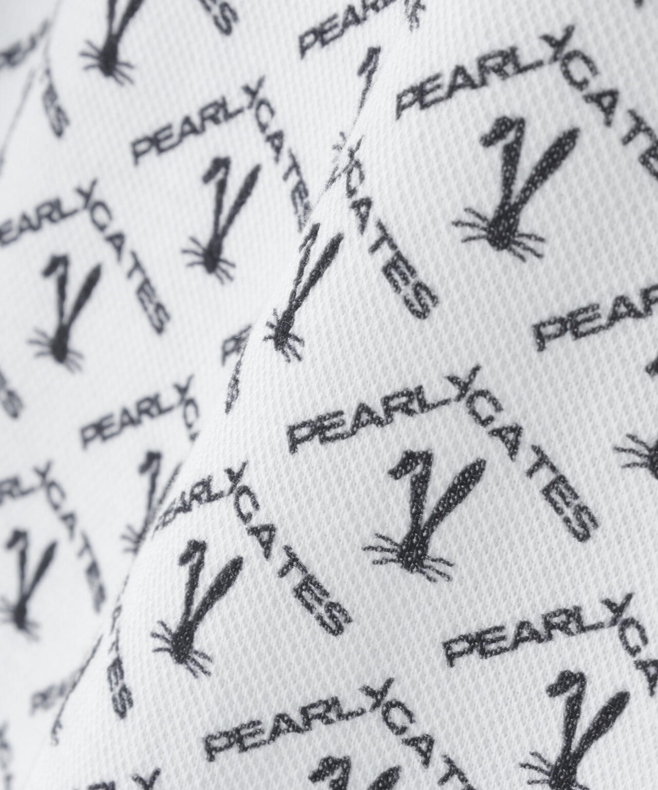 ロゴうさぎアーガイル柄プリント ベアカノコ半袖ポロシャツ