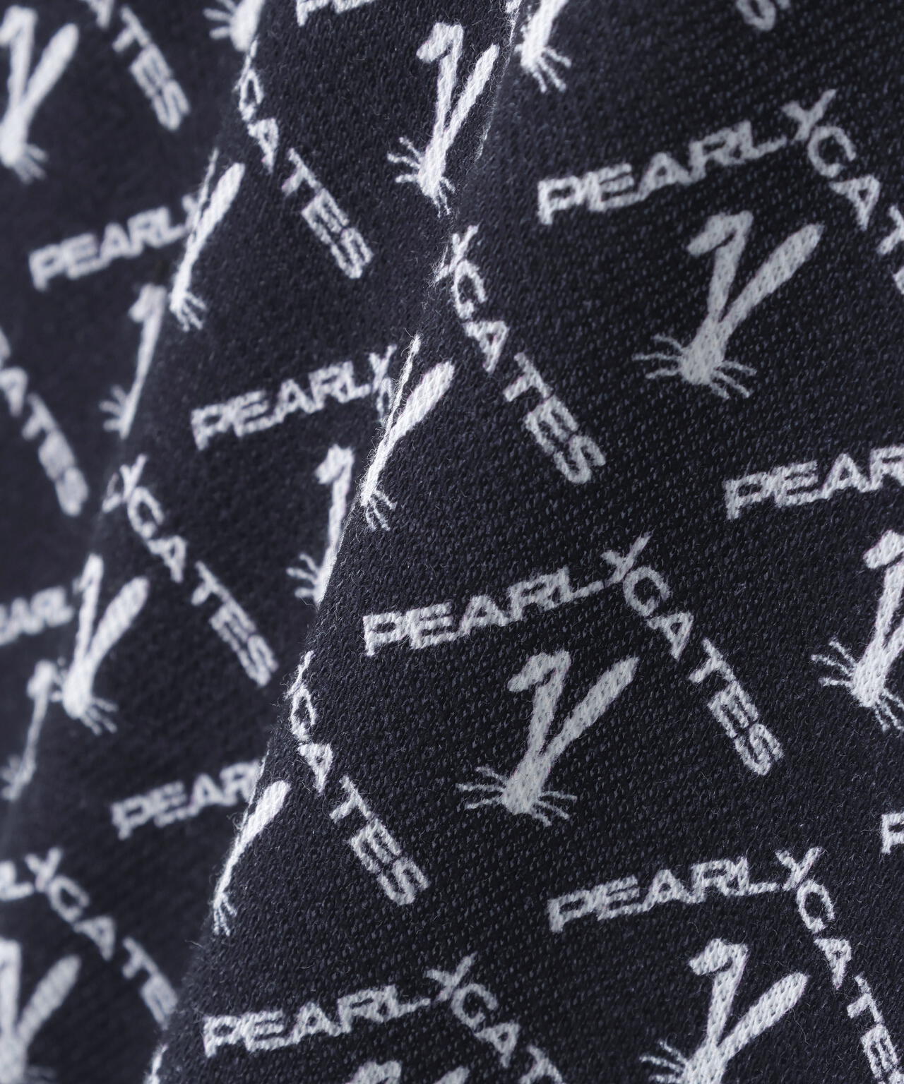 ロゴうさぎアーガイル柄プリント ベアカノコ半袖ポロシャツ