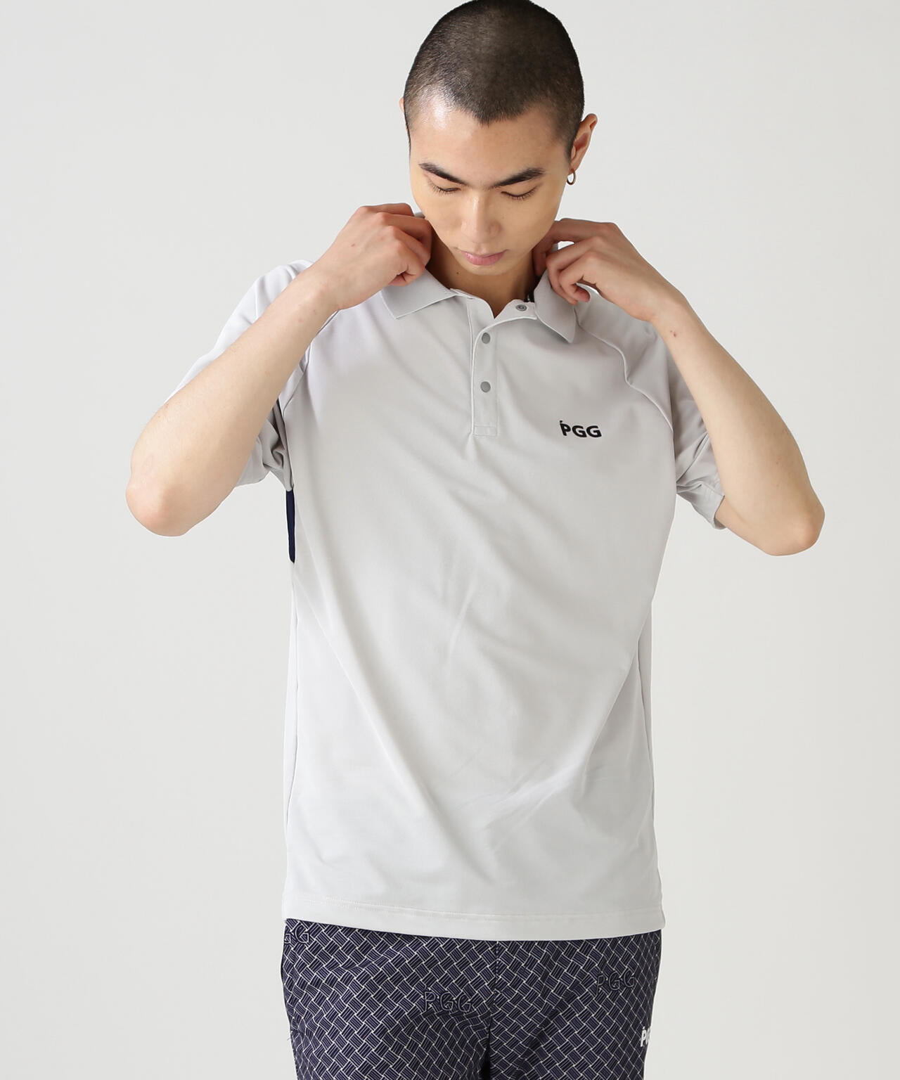 【PGG】【直営店舗&公式オンラン限定】Nyストレッチマイクロメッシュ半袖ポロシャツ (MENS)