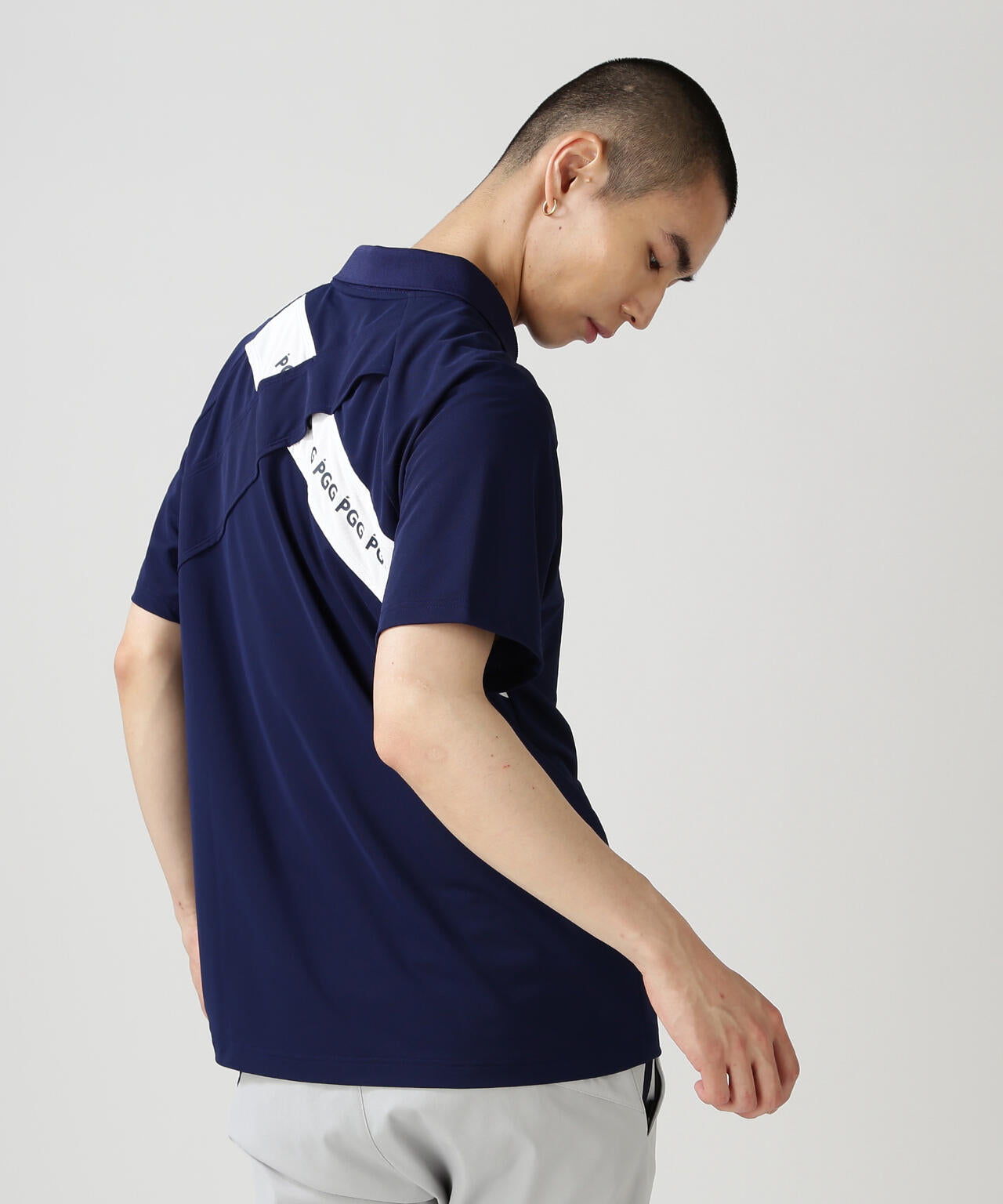 【PGG】【直営店舗&公式オンラン限定】Nyストレッチマイクロメッシュ半袖ポロシャツ (MENS)