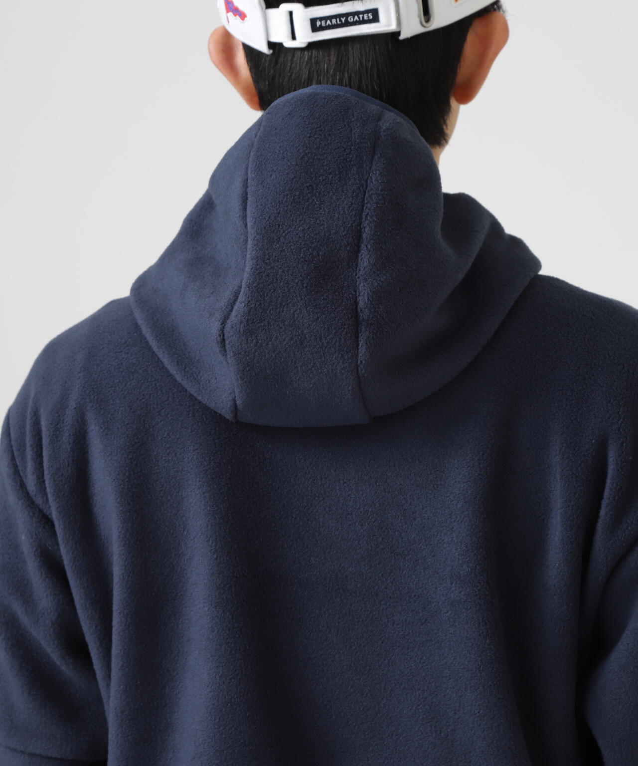 レーヨンブレンドストレッチフリースフーディプルオーバー