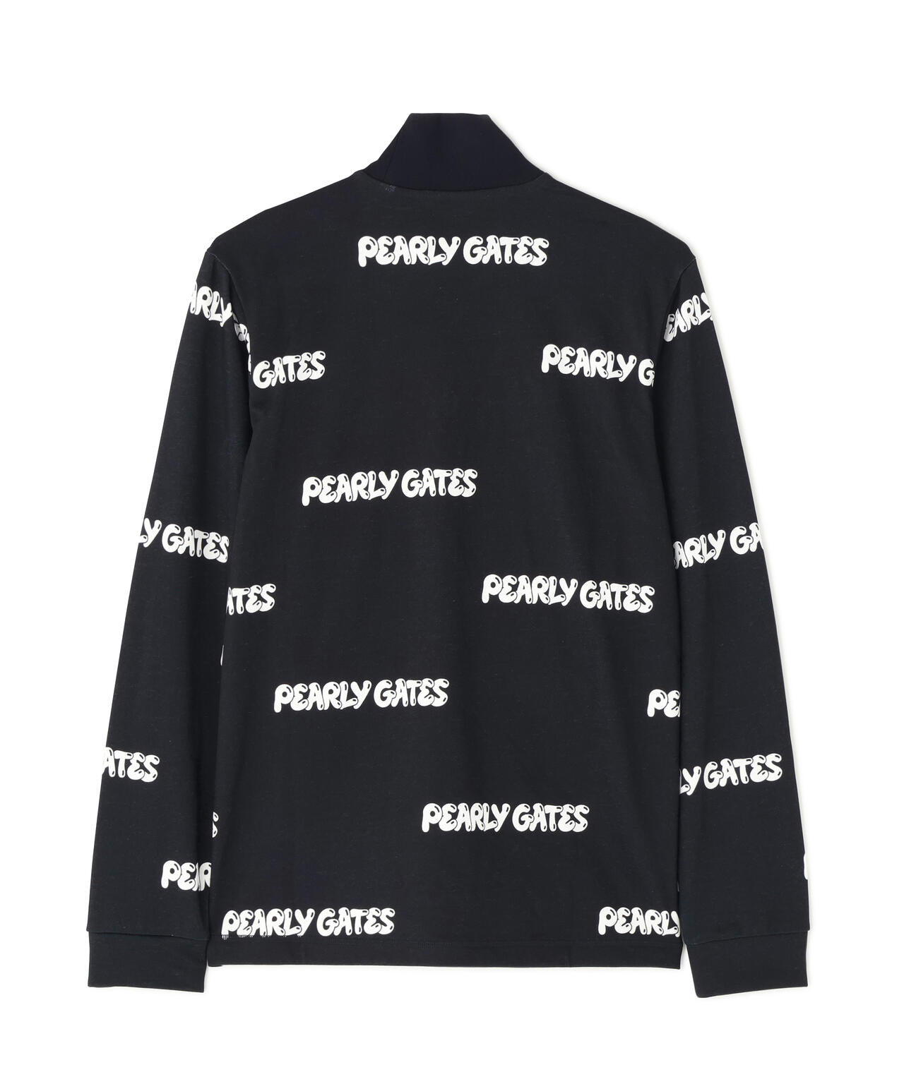 Cソロナ裏毛長袖ハイネックカットソー <ぷっくりロゴ柄>