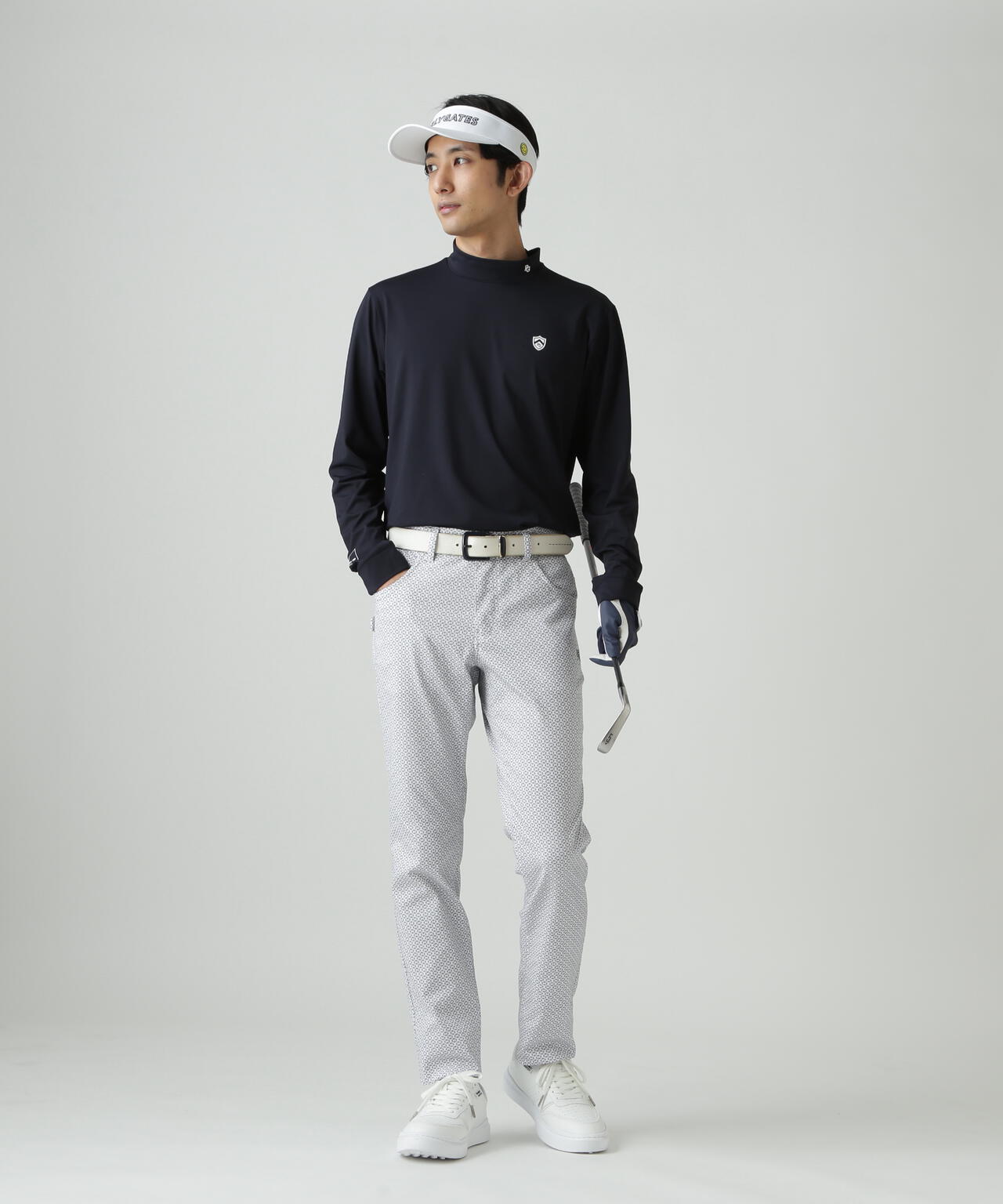ポリエステルベア天竺長袖ハイネックカットソー