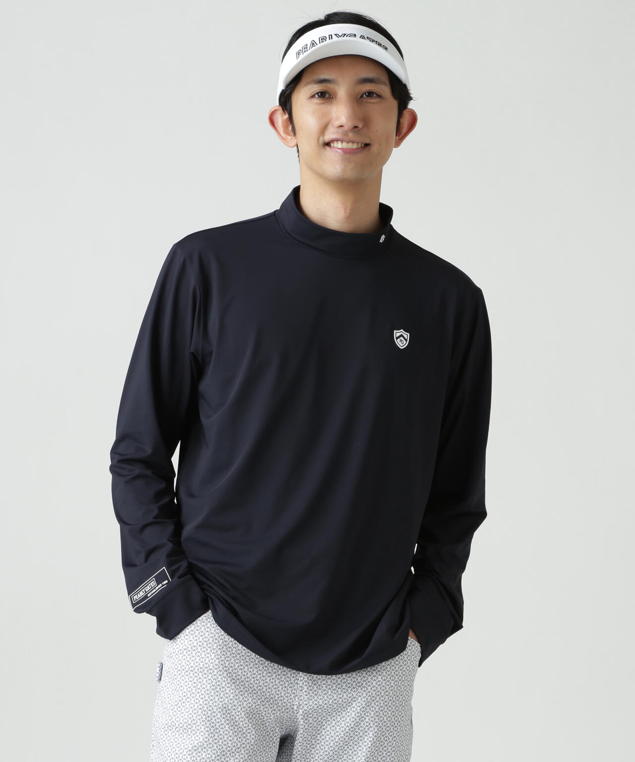 ポリエステルベア天竺長袖ハイネックカットソー