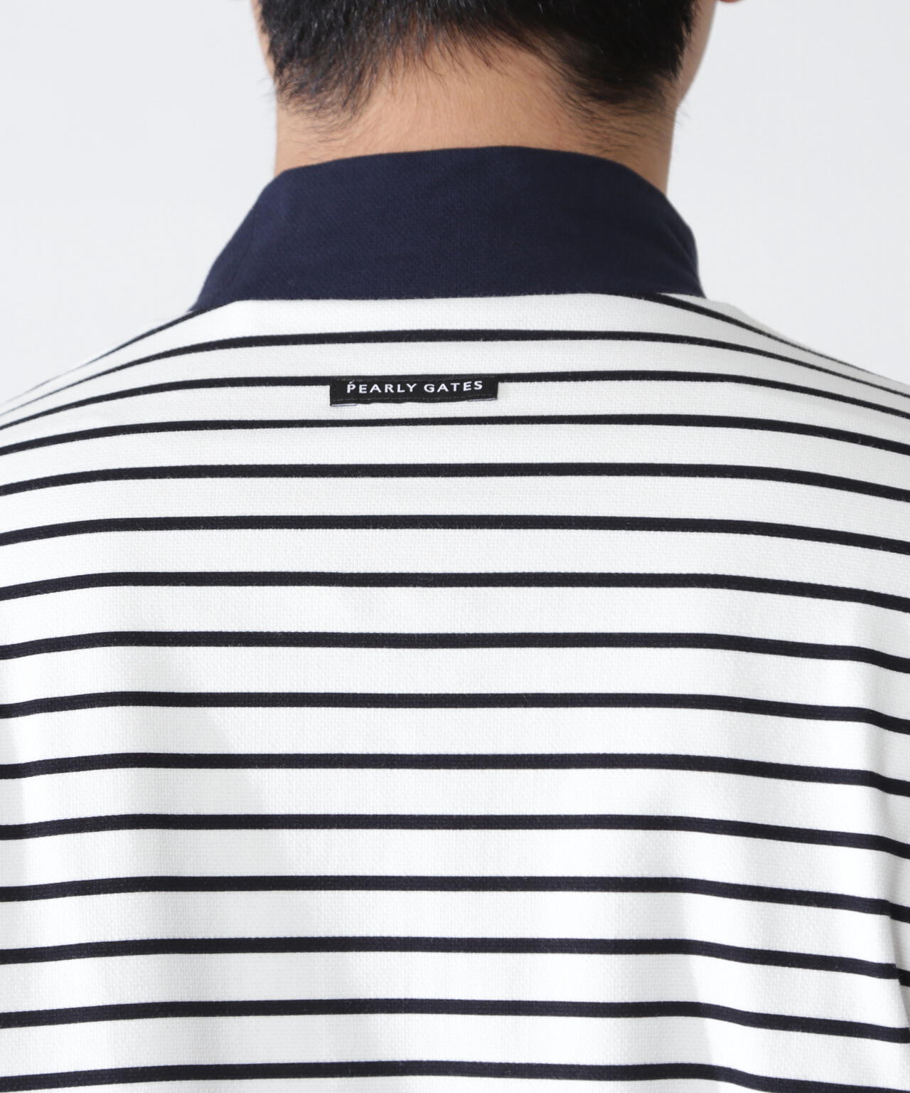 ベアカノコ長袖ハイネックカットソー <ボーダー柄>