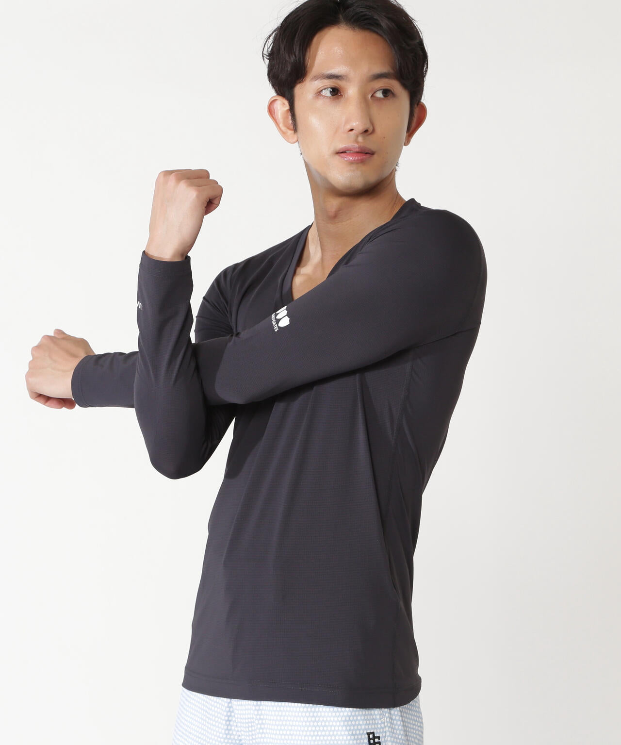 【PG BODY】N/ベア天竺リップ長袖Vネックカットソー