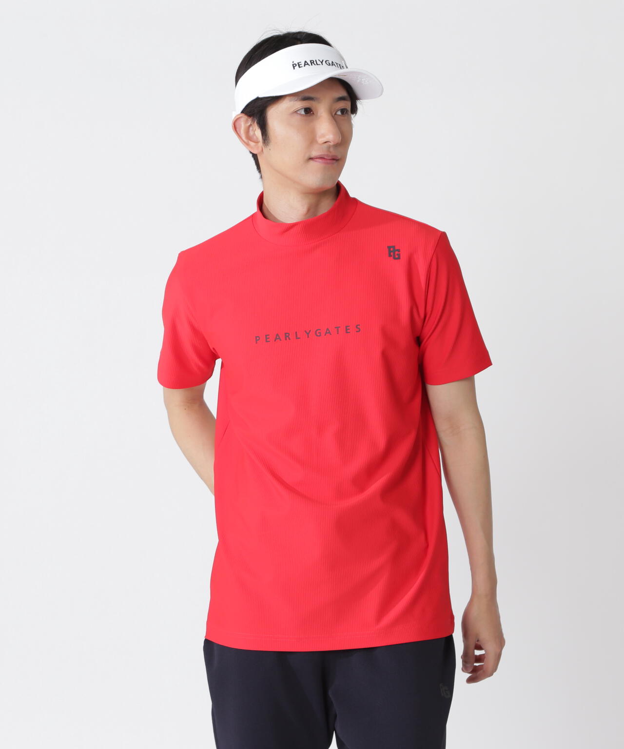 4WAYストレッチリップル半袖ハイネックカットソー