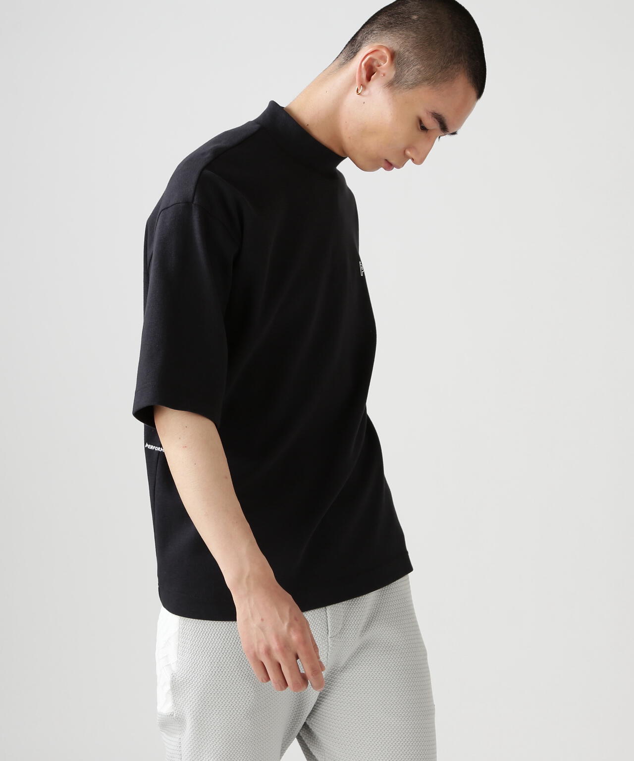 【PGG】【直営店舗&公式オンライン限定】パルパーエコWメッシュ半袖モックネックカットソー (MENS)
