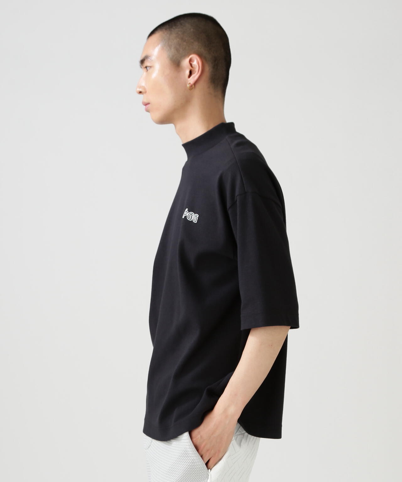 【PGG】【直営店舗&公式オンライン限定】パルパーエコWメッシュ半袖モックネックカットソー (MENS)