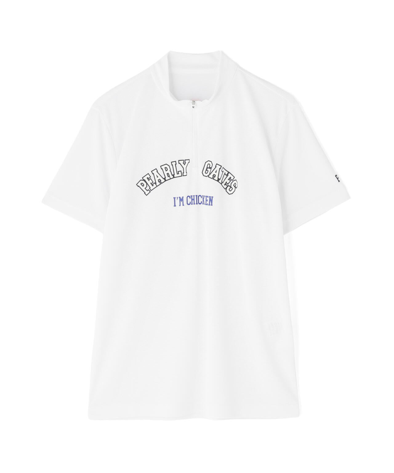 Peメッシュ半袖ハーフジップアップカットソー
