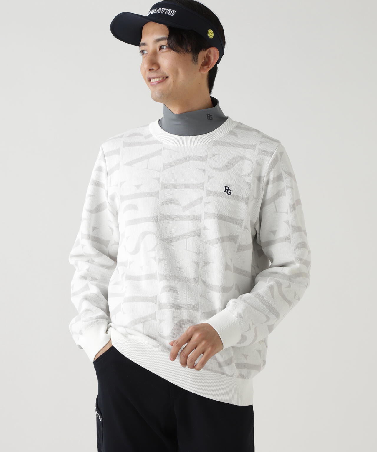 パーリーゲイツ☆ウールカシミヤ☆ロゴクルーネックニットプルオーバー☆サイズ2 TSIH0REP3911_1.jpg?v=