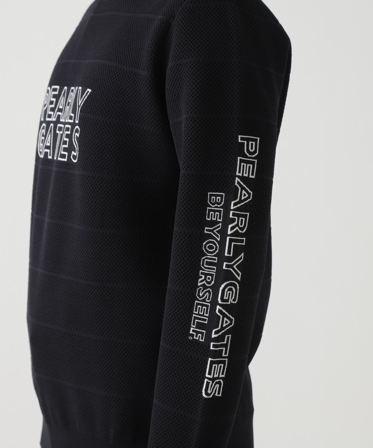 PG is PG ロゴジャガードクルーネックニットプルオーバー