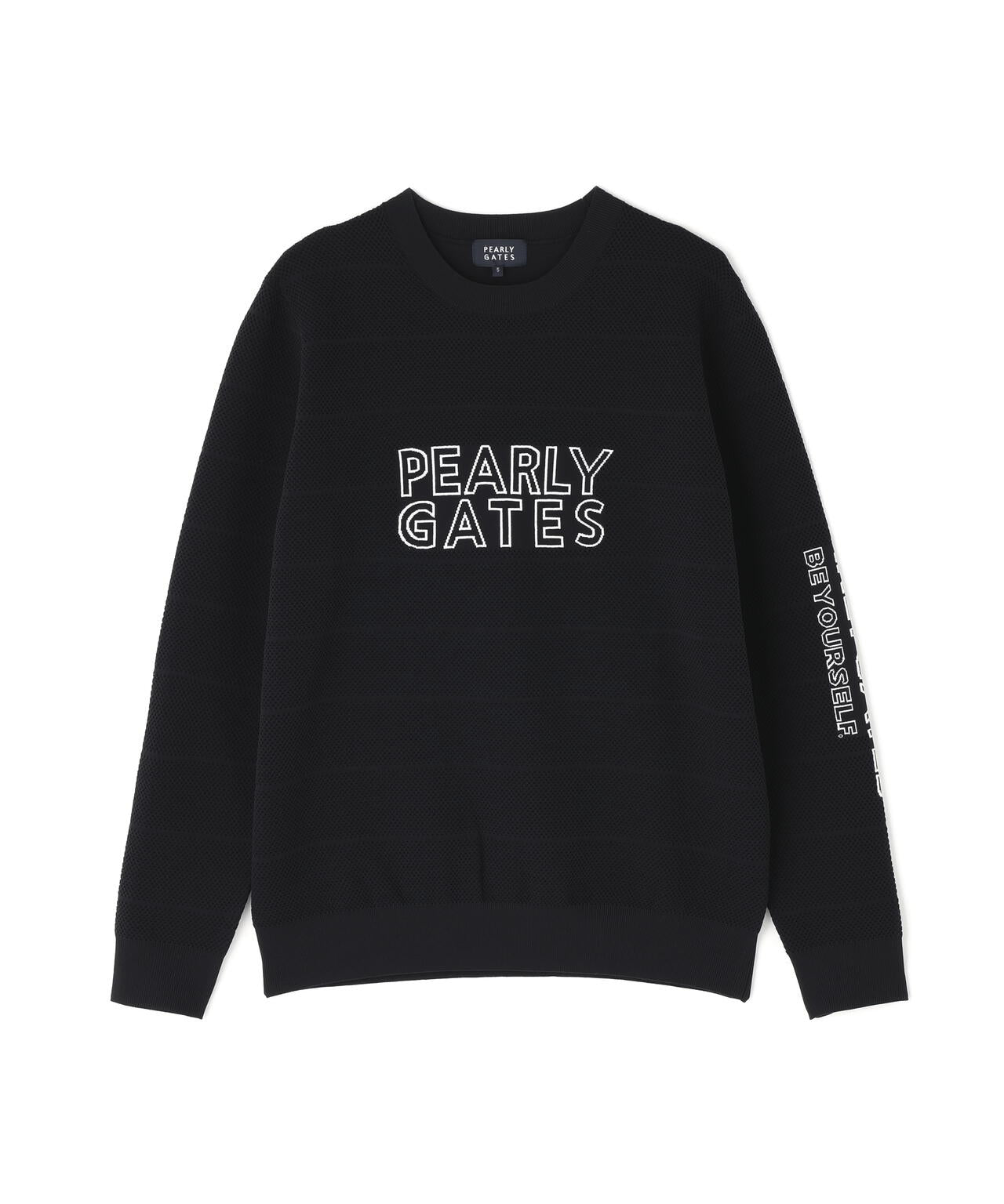 PG is PG ロゴジャガードクルーネックニットプルオーバー