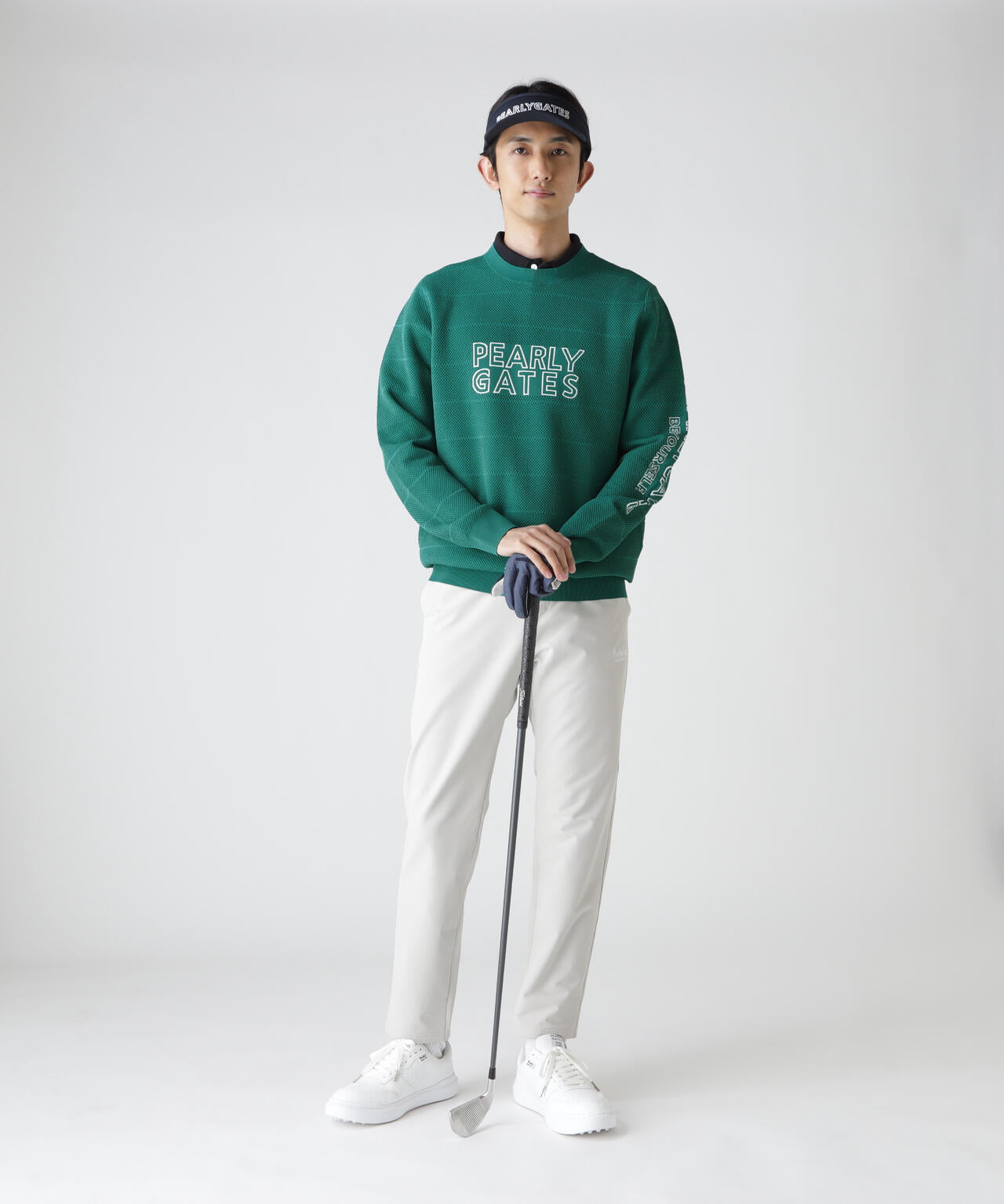 PG is PG ロゴジャガードクルーネックニットプルオーバー