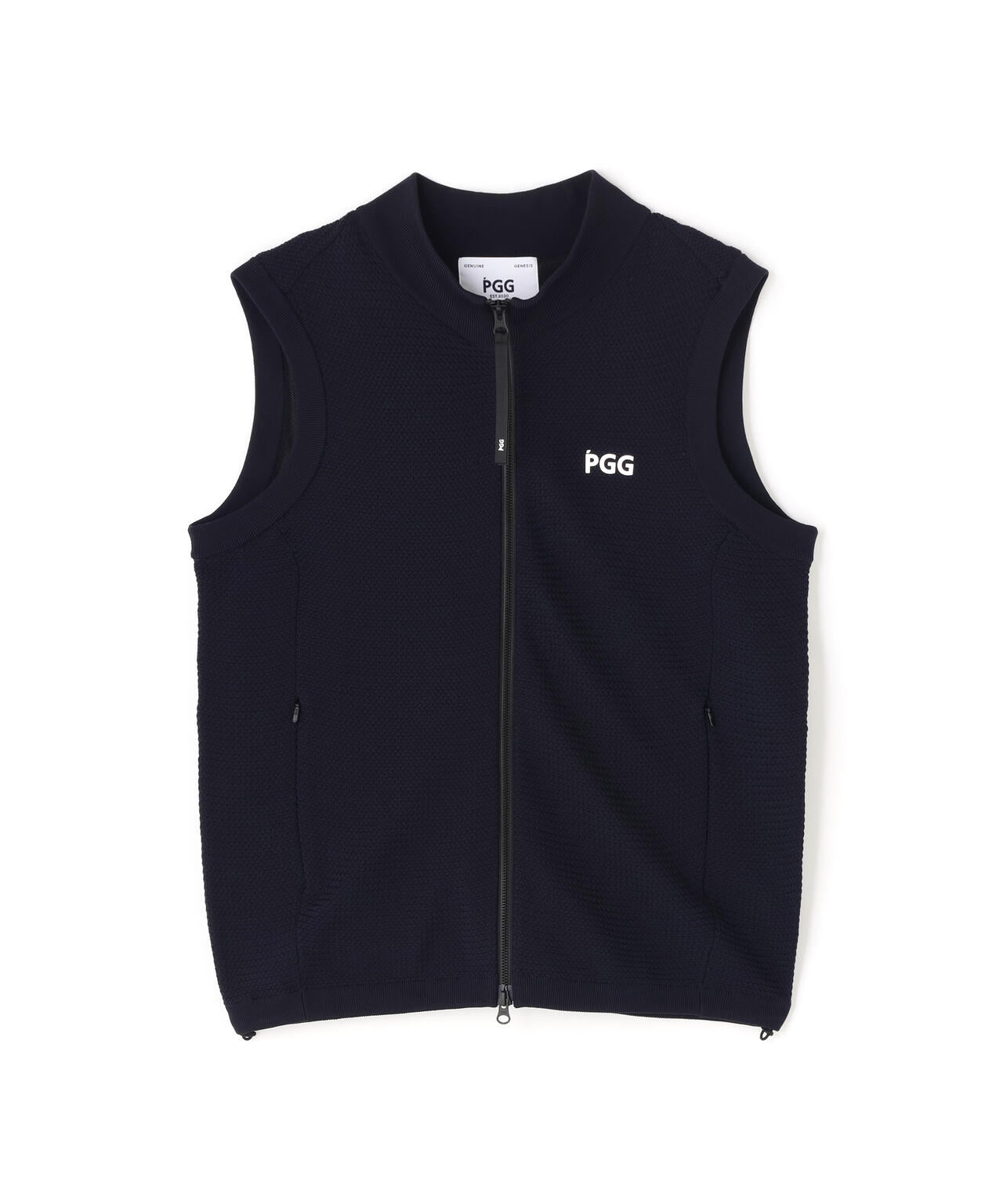 【PGG】【直営店舗&公式オンライン限定】ポリエステルヤーンmmジップアップニットベスト (MENS)