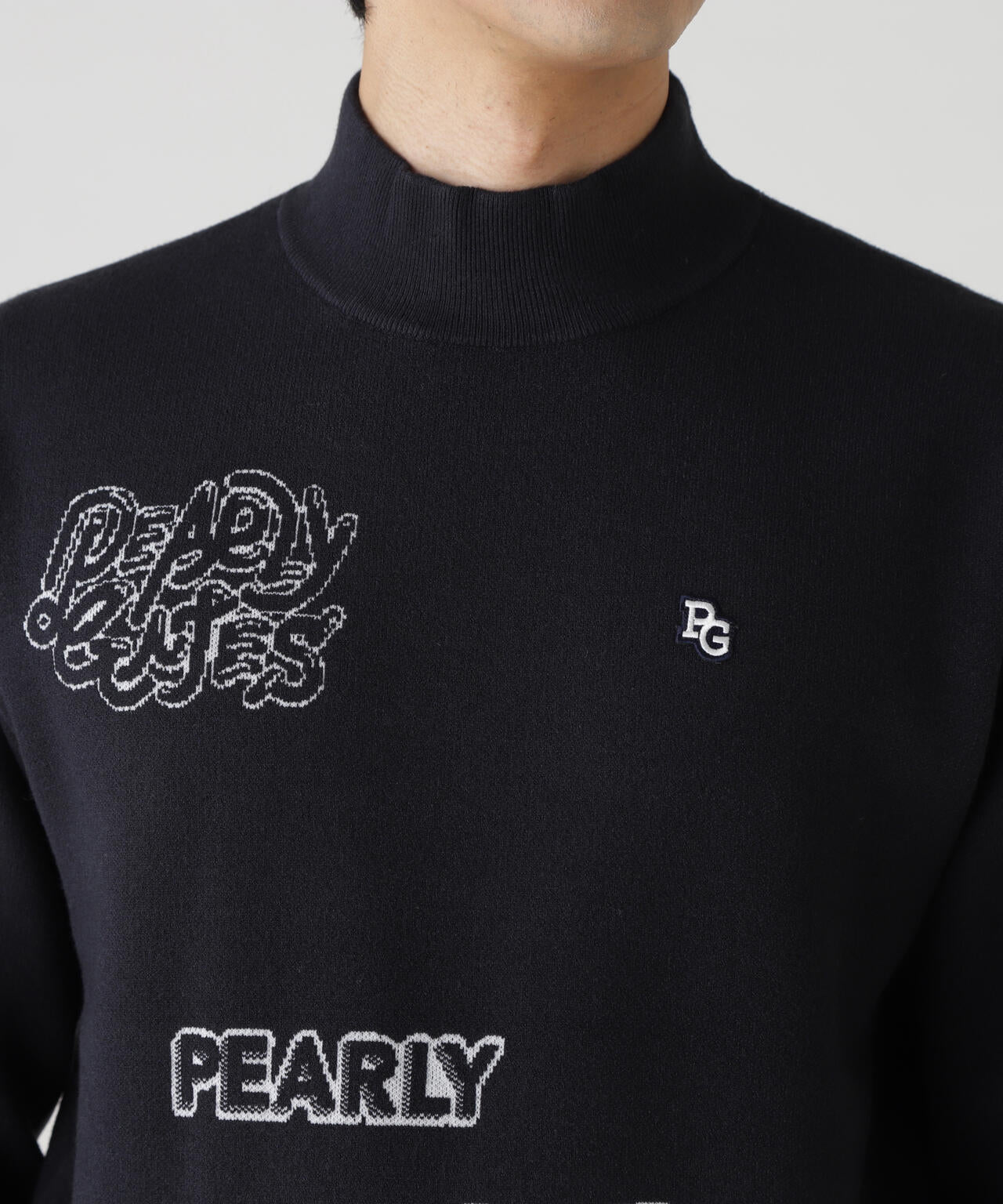 14GダブルJQ×ワッペン風ハイネックニットプルオーバー