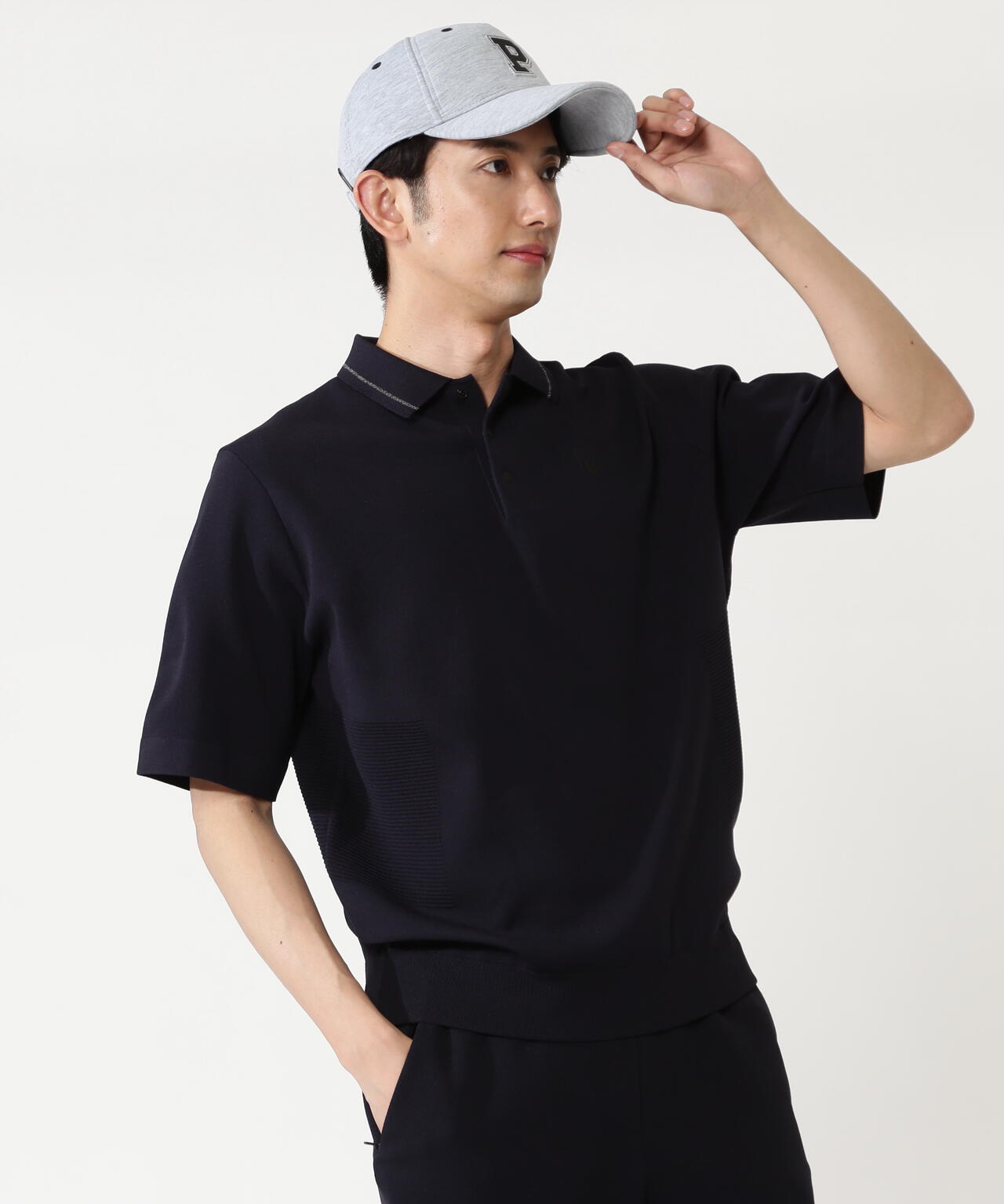 ポリエステルヤーンmm半袖ポロニット