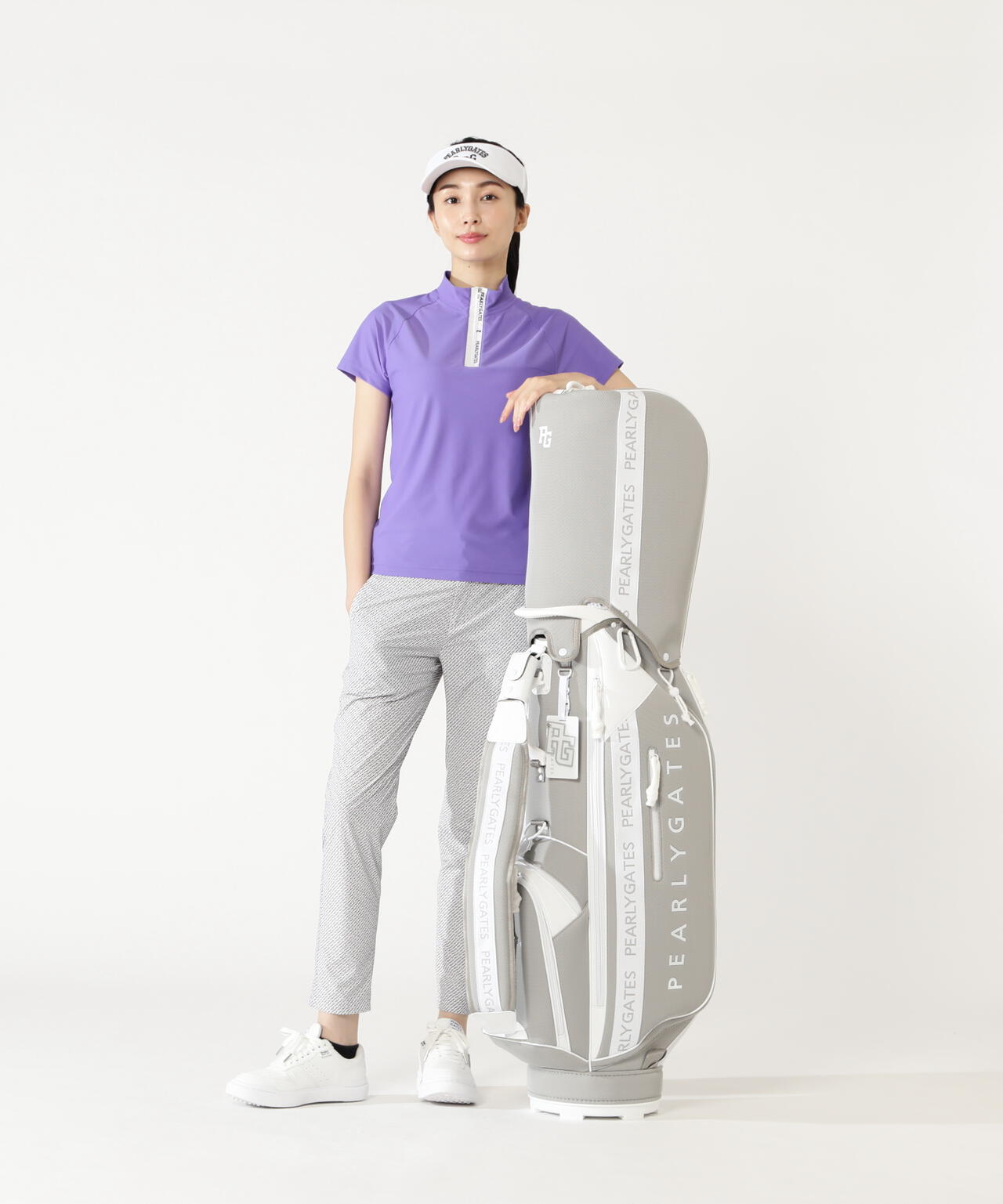 メッシュ×ラバー調キャディバッグ (46インチ対応) (UNISEX)