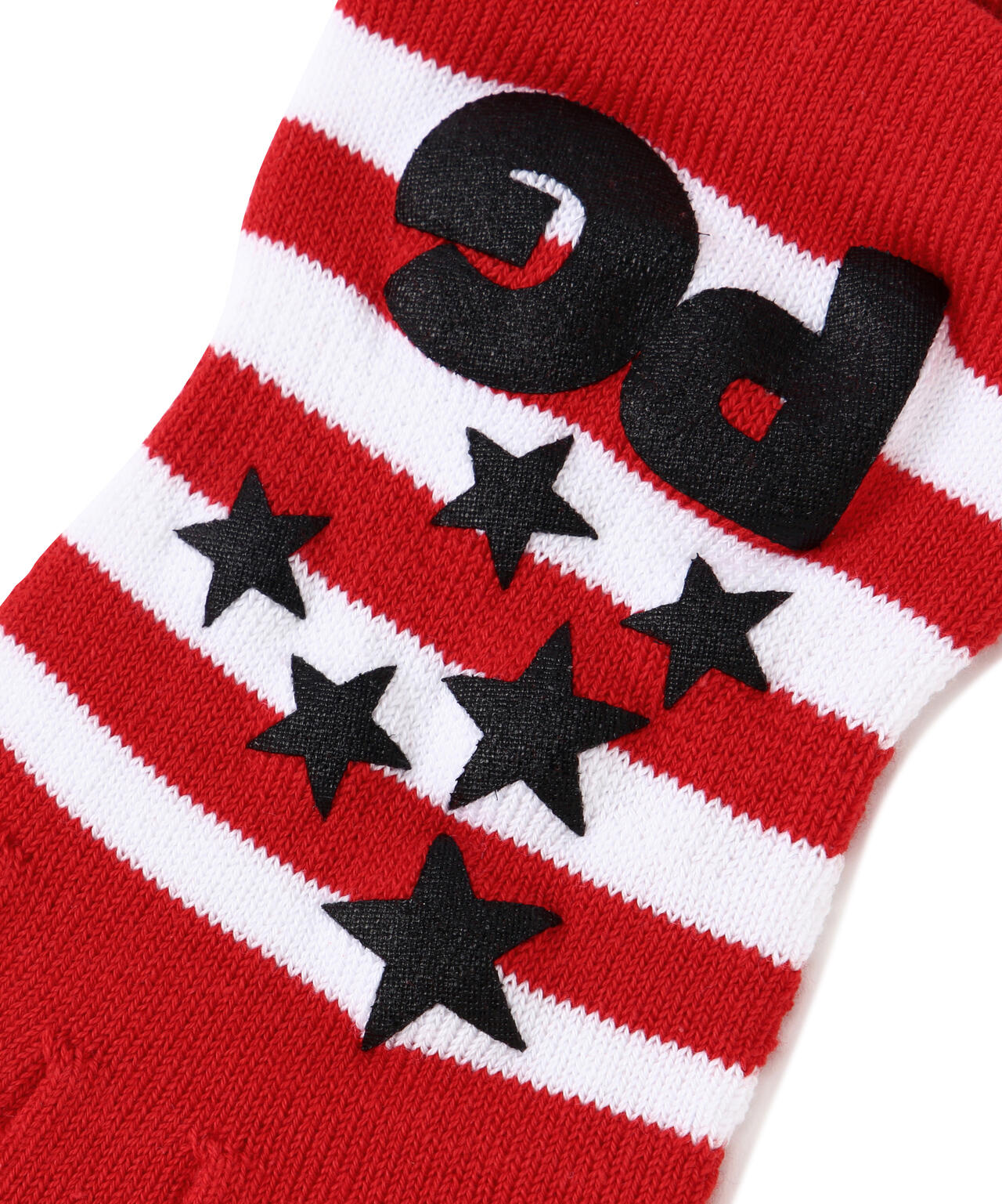 5本指ボーダーショートソックス (LADIES)