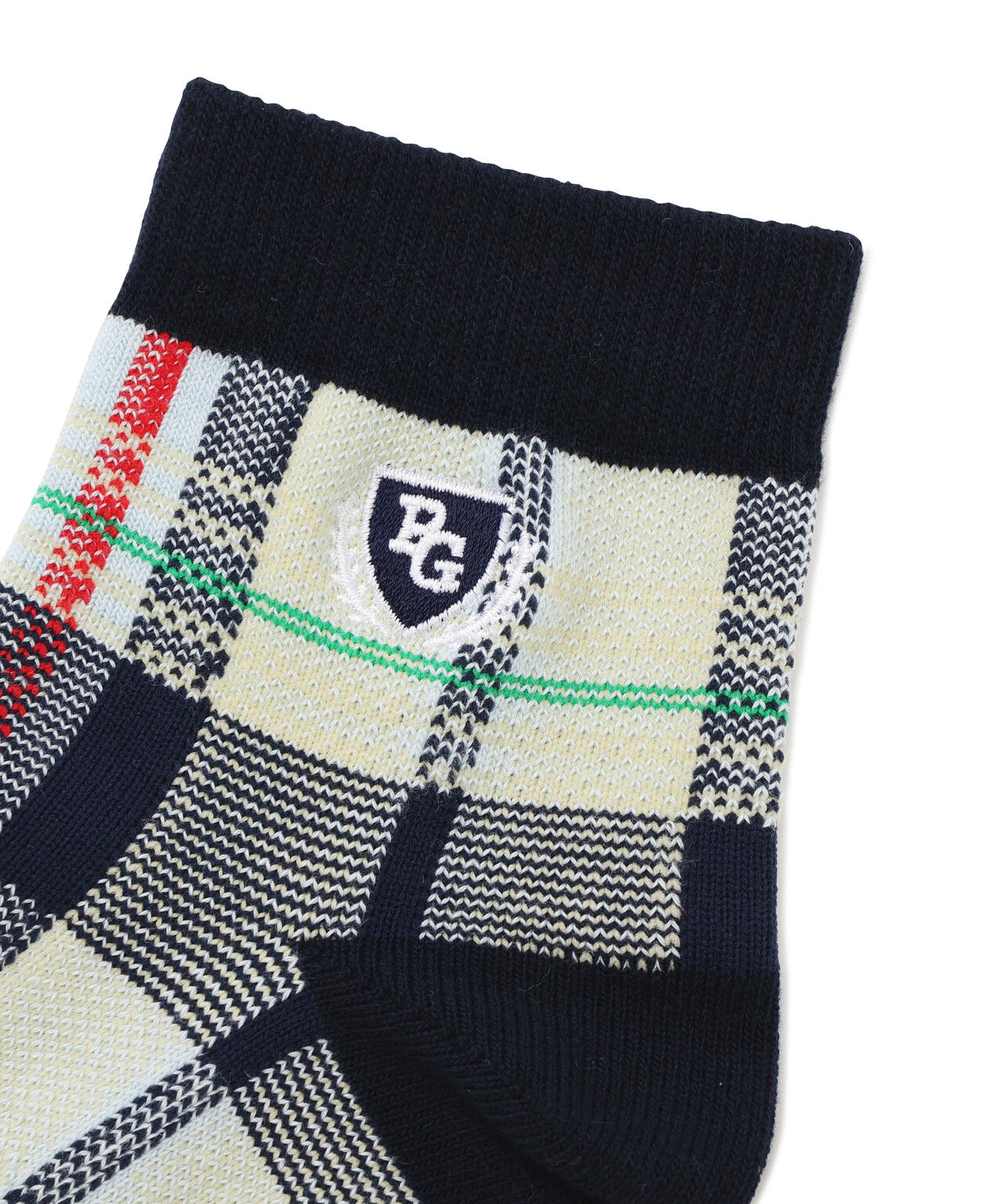 マドラスチェック柄ショートソックス (MENS)