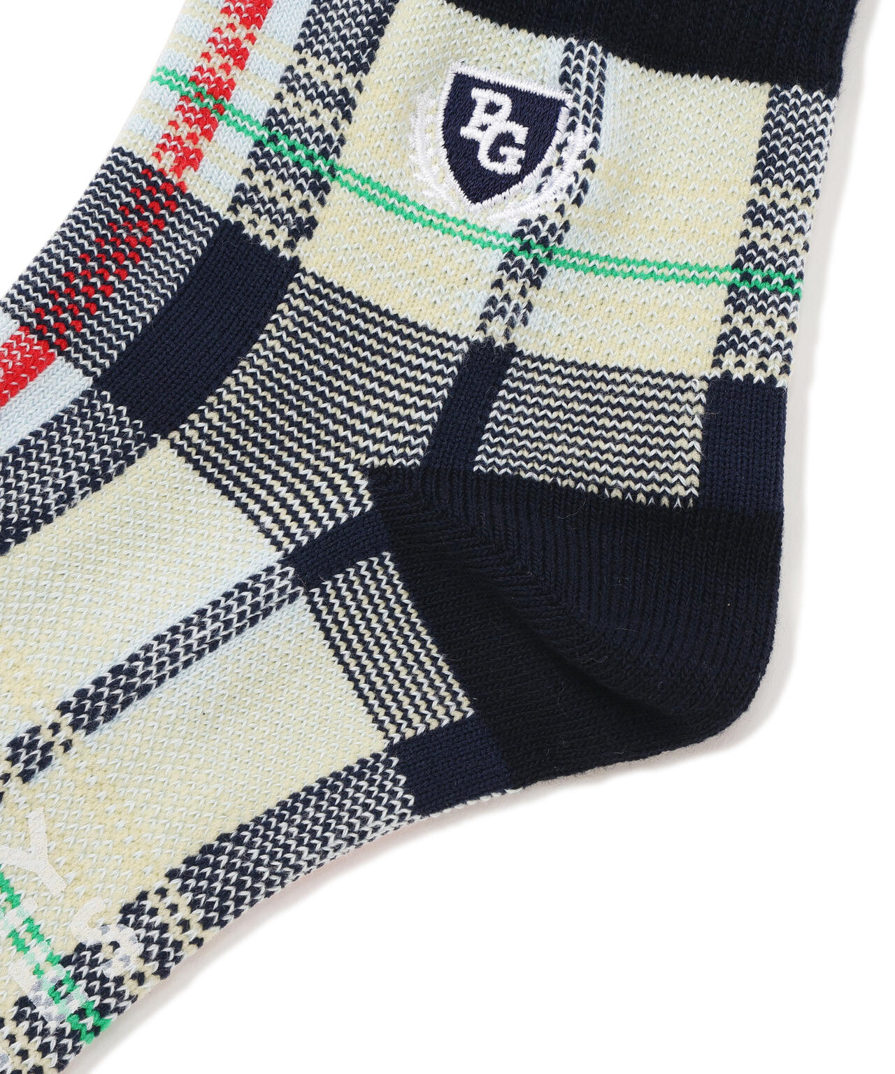 マドラスチェック柄ショートソックス (MENS)