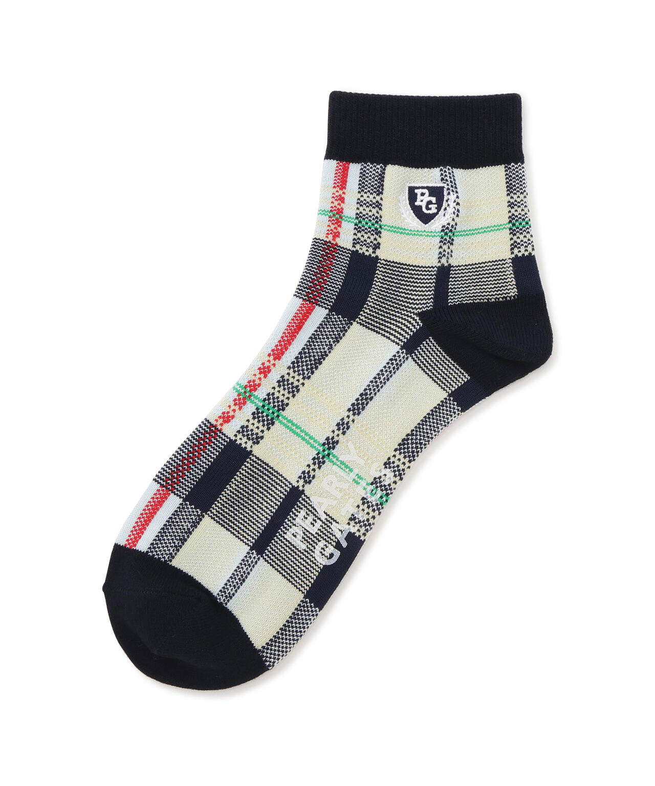 マドラスチェック柄ショートソックス (MENS)