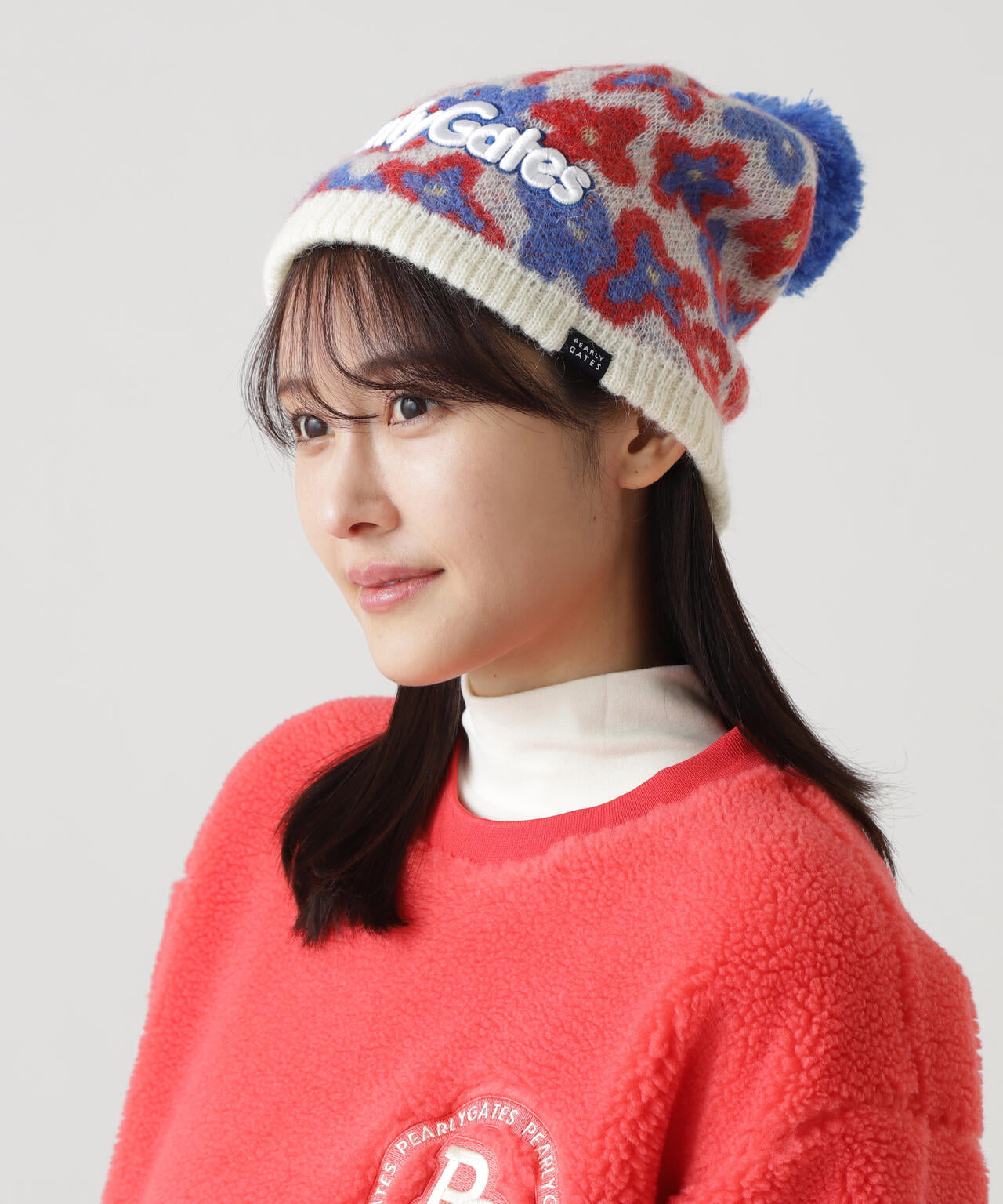 POP花柄梵天付きニットワッチ (UNISEX)