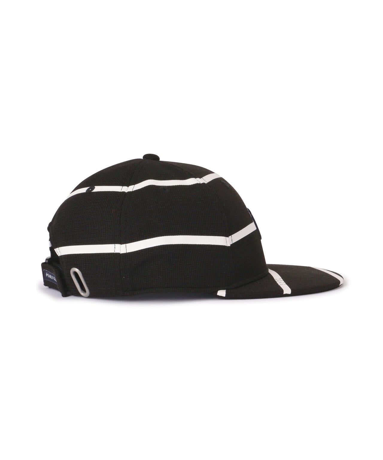ボーダー柄フラットブリムUVキャップ (UNISEX)