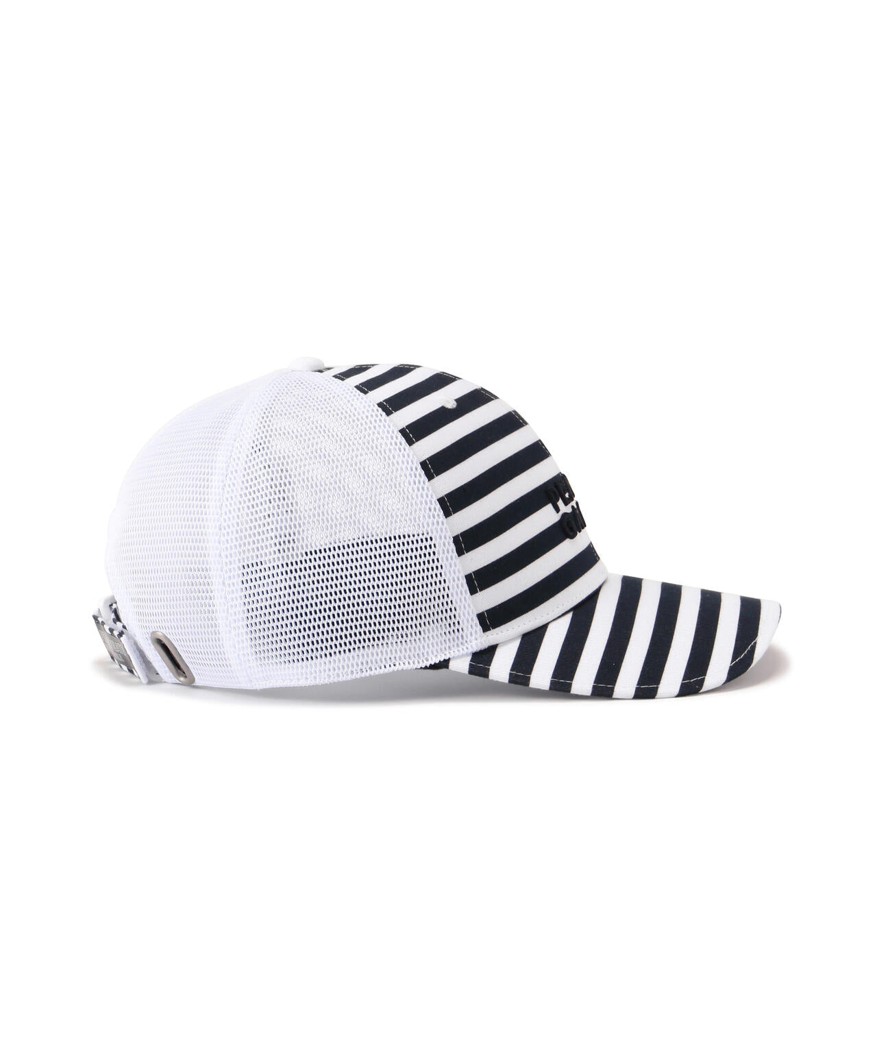 【PG is PG】メッシュ×リサイクルツイルキャップ <ボーダー柄> (UNISEX)