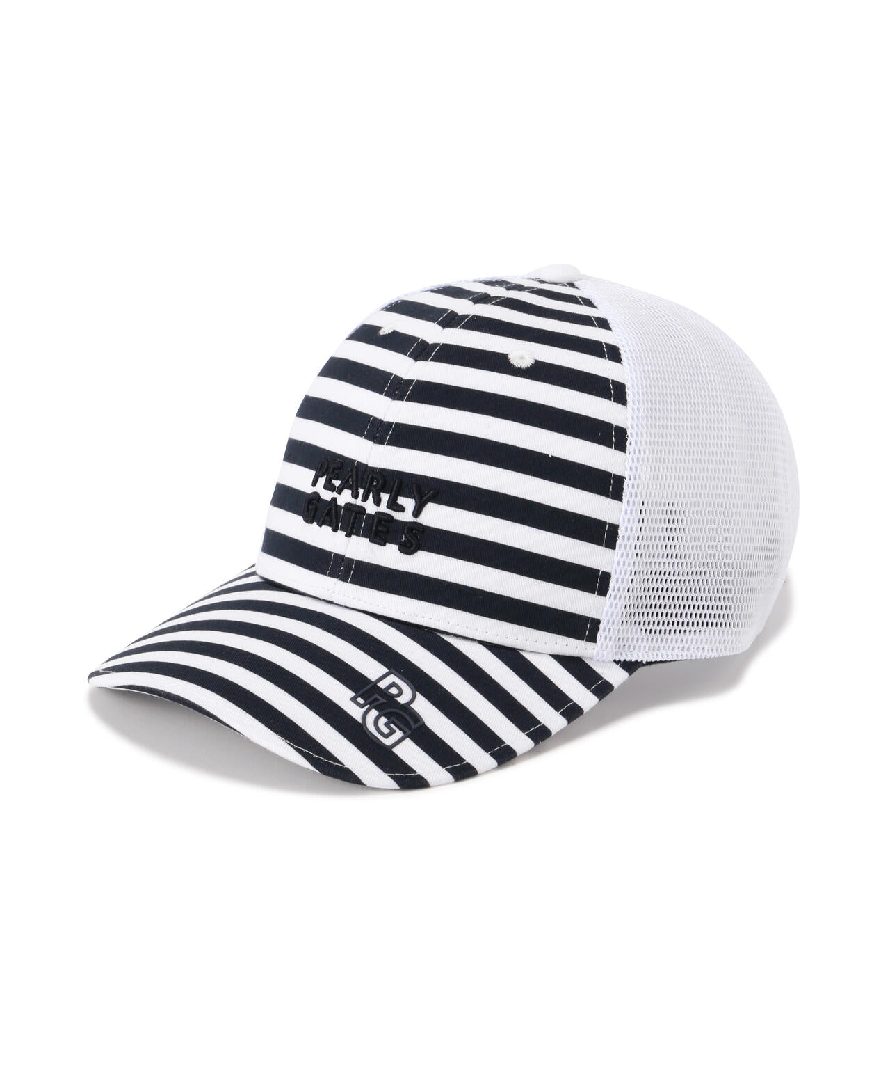 【PG is PG】メッシュ×リサイクルツイルキャップ <ボーダー柄> (UNISEX)